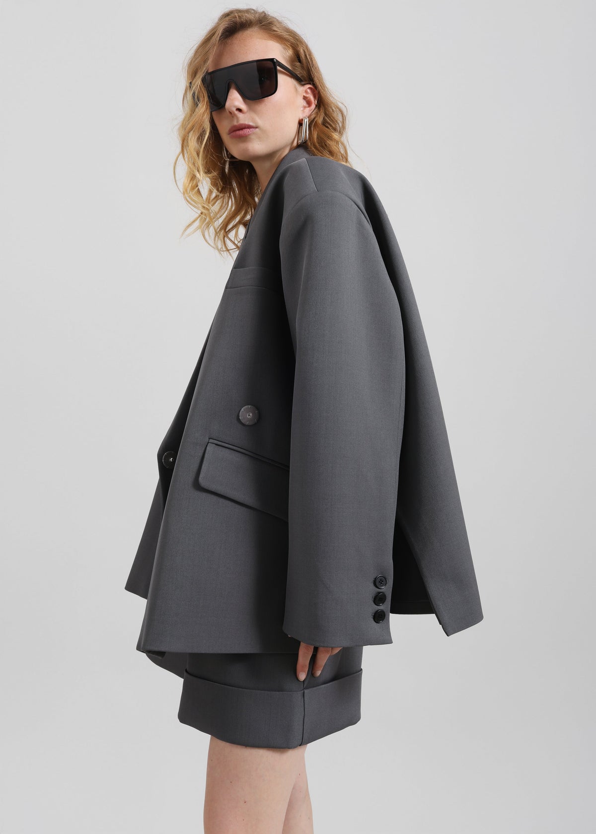 Tolmer Boxy Wrap Blazer - Storm Grey β view 8 of 10