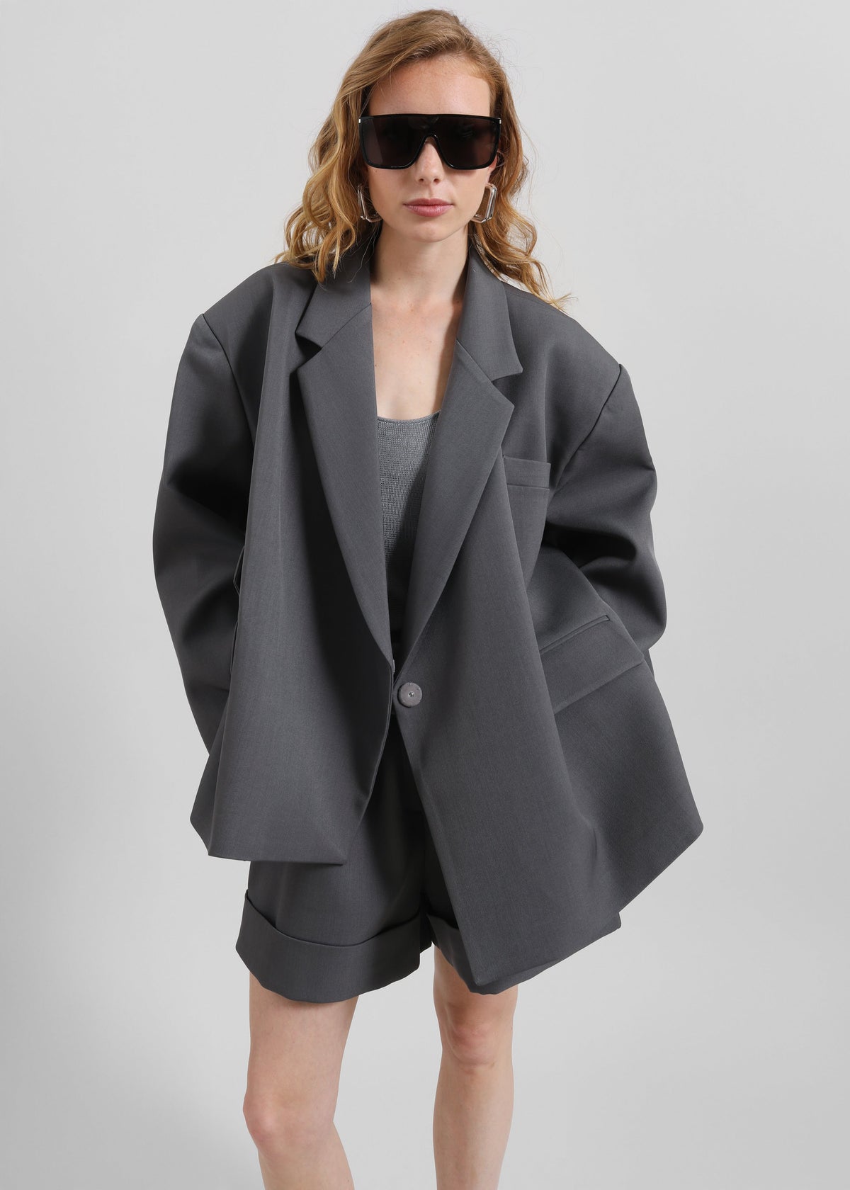 Tolmer Boxy Wrap Blazer - Storm Grey β view 7 of 10