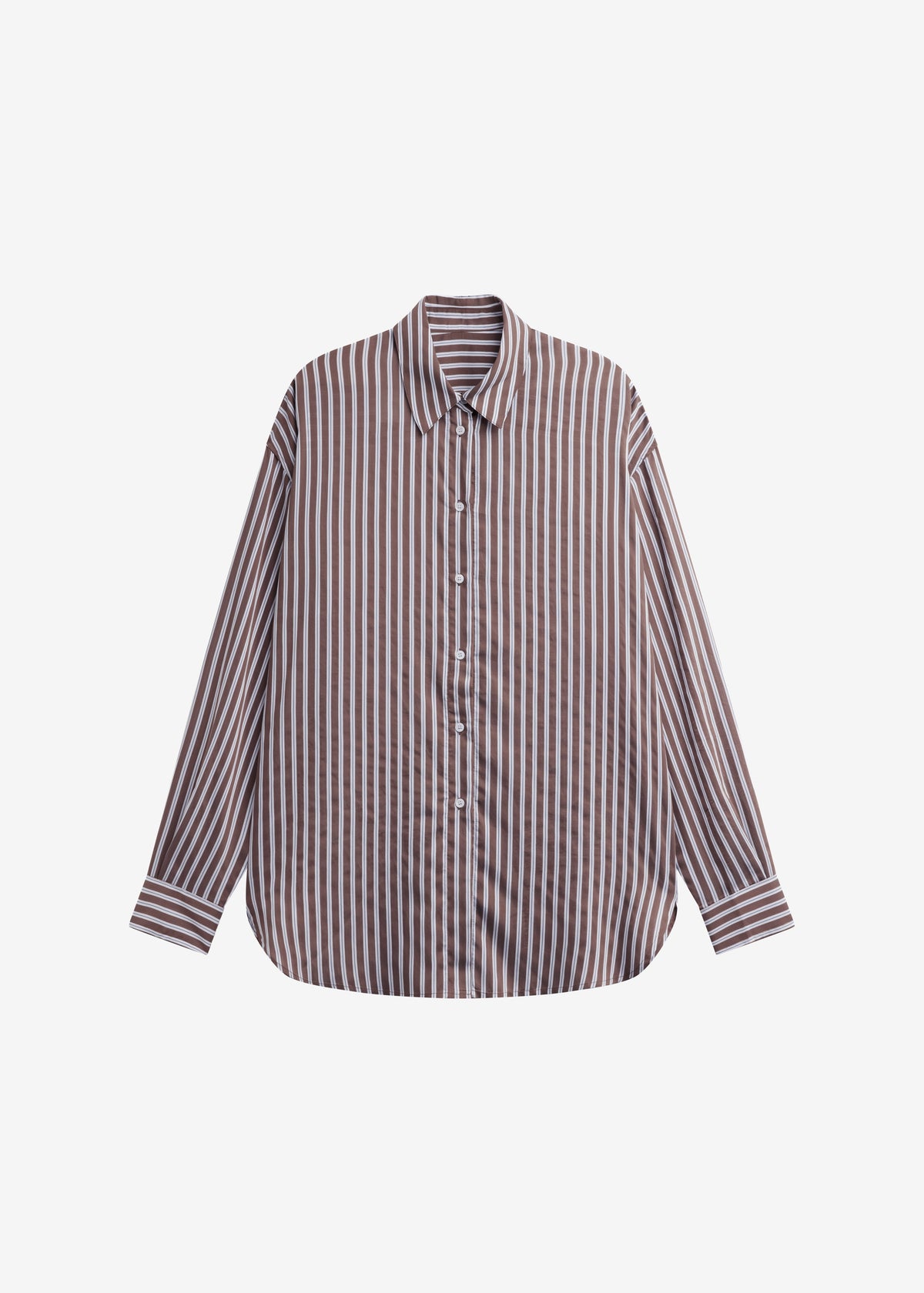 Toscane Oversized Shirt - Brown/White Stripe β view 10 of 10