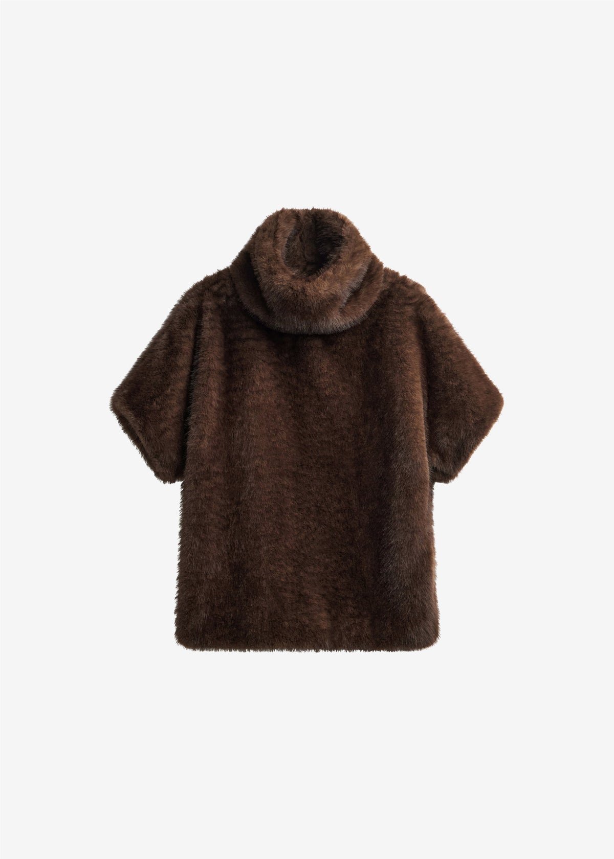 Trento Faux Fur Mock Neck Top - Dark Brown β view 6 of 6