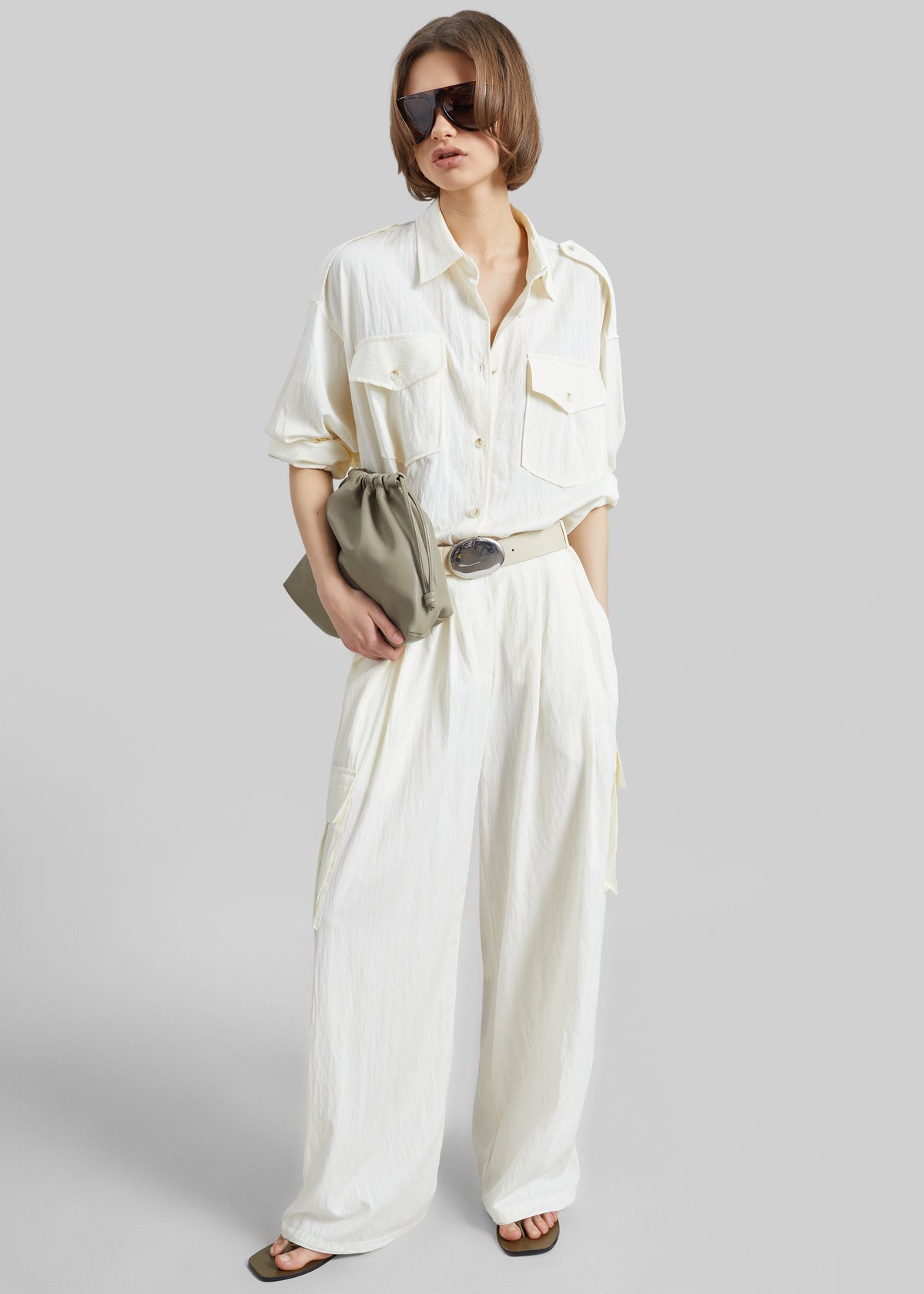 Trevi Textured Cargo Pants - Cream β view 3 of 9