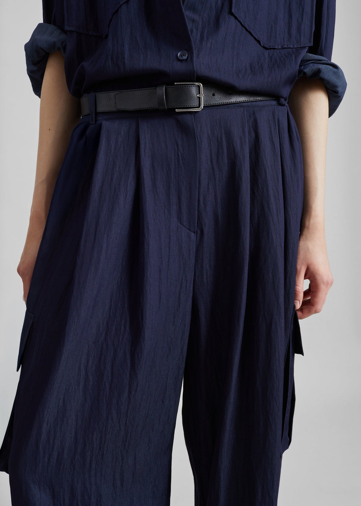 Trevi Textured Cargo Pants - Navy β view 4 of 7