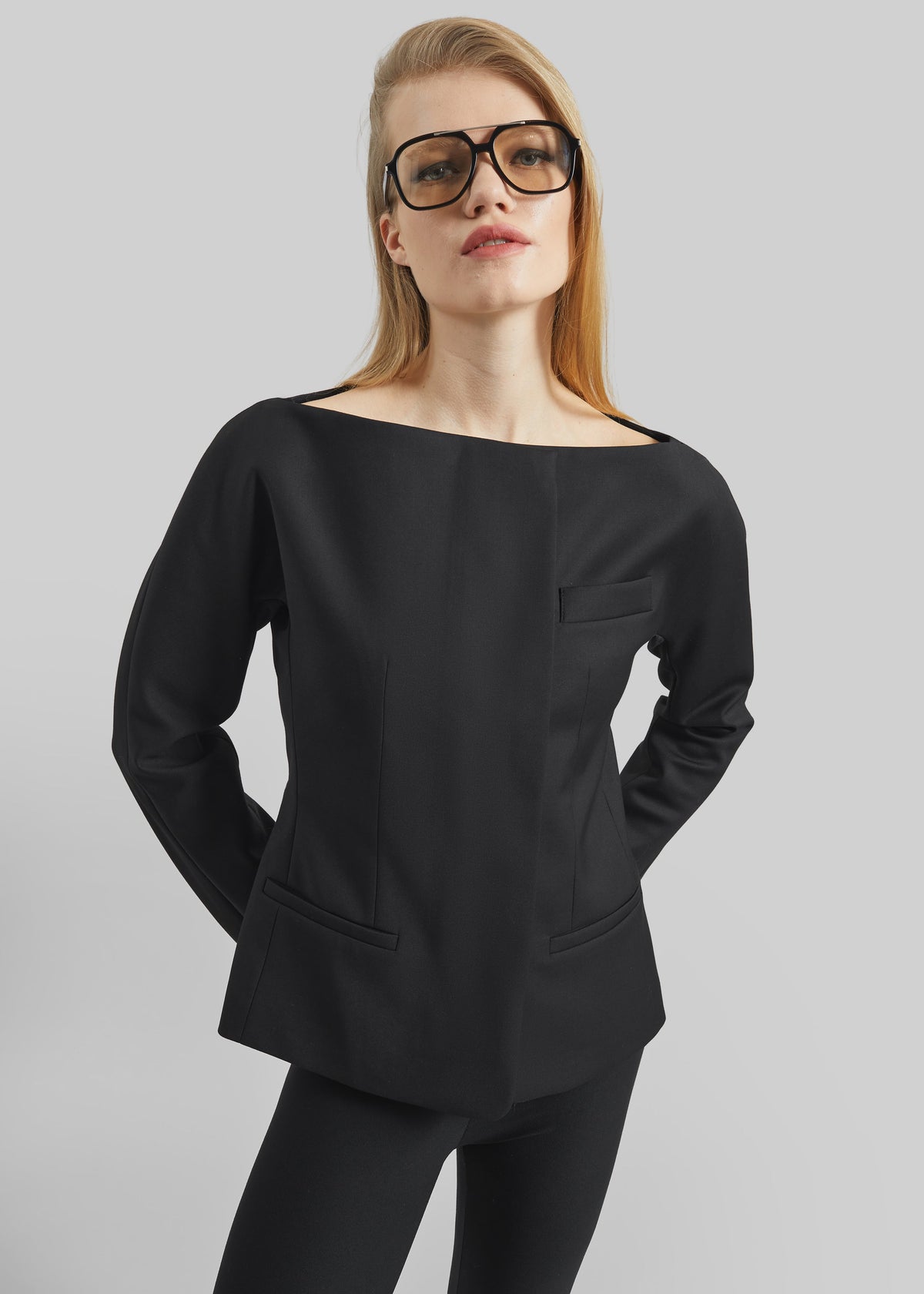 Troense Boatneck Tailored Blazer - Black β view 5 of 8