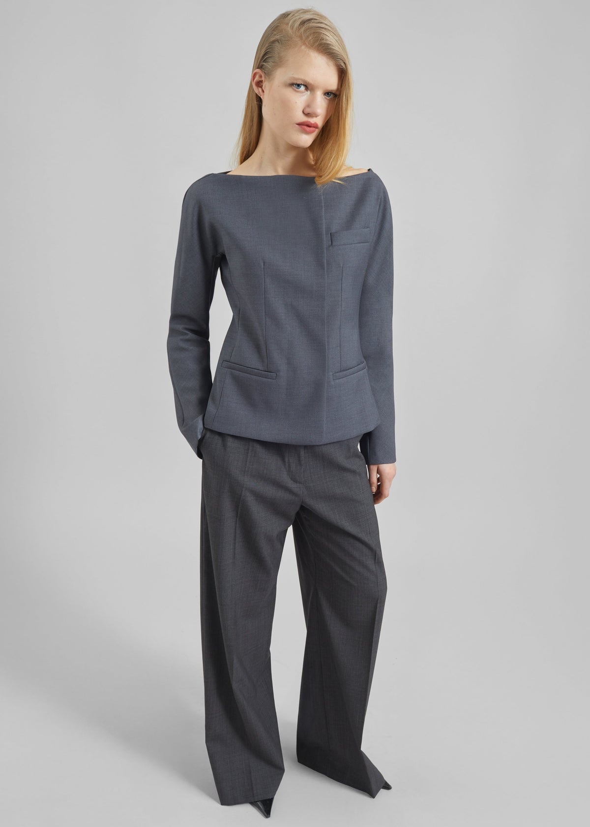Troense Boatneck Tailored Blazer - Grey β view 5 of 7