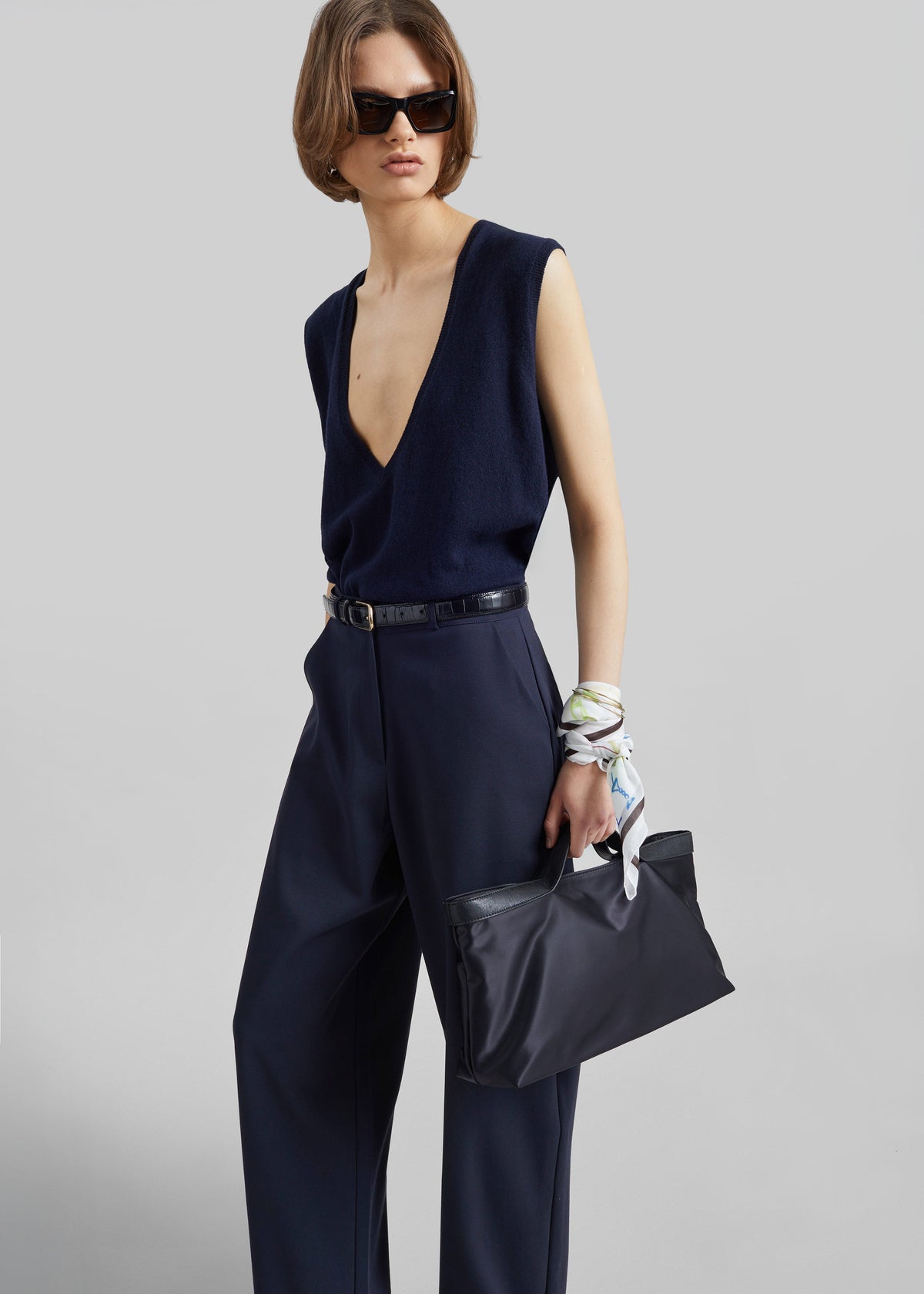 Trofa Curved Trousers - Navy β view 4 of 7