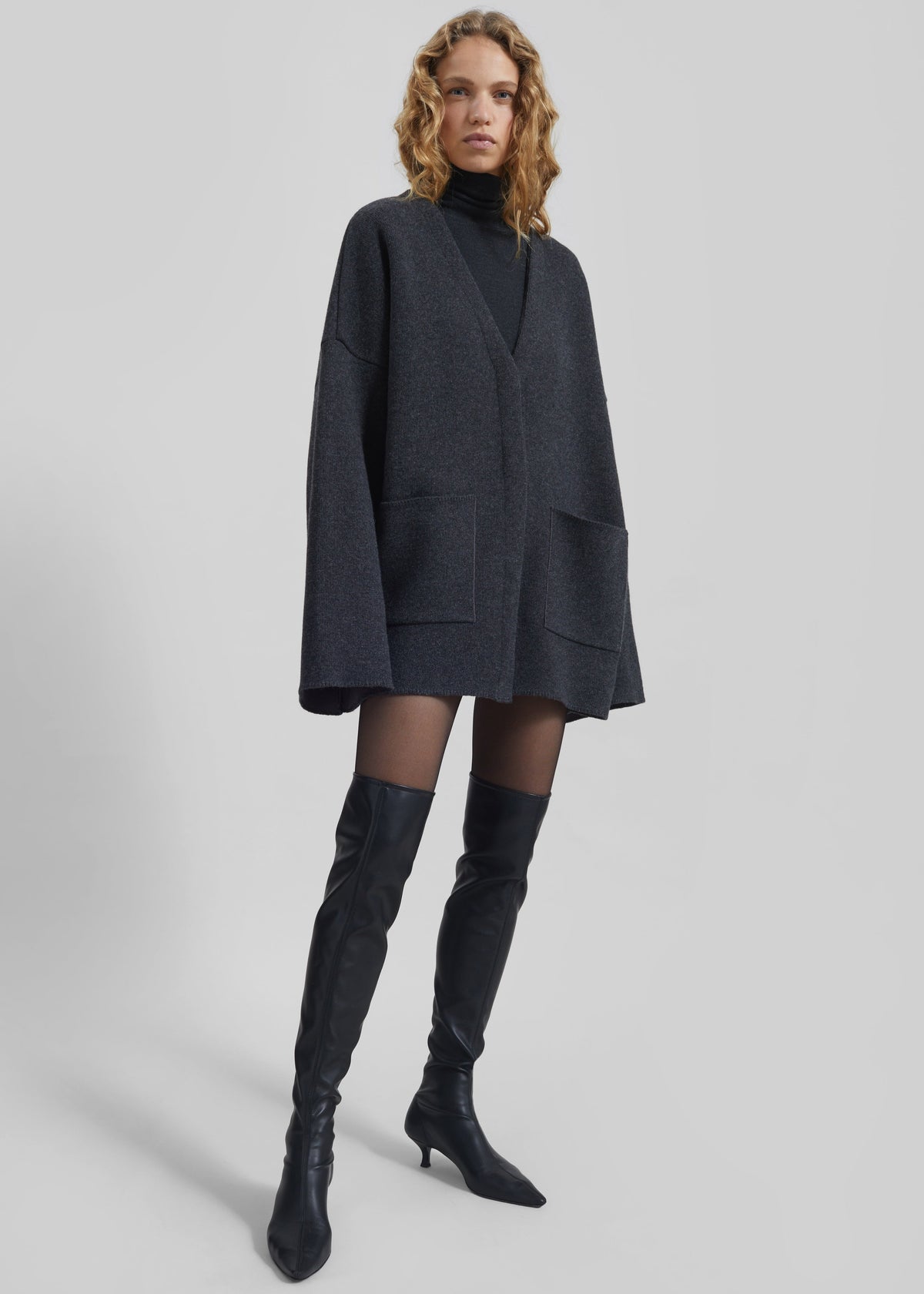 Tynset Oversized Cardigan - Charcoal β view 2 of 7