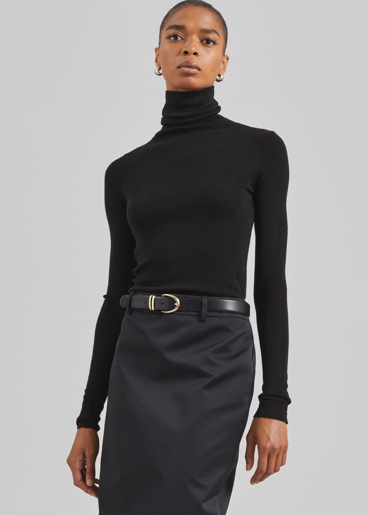 Utica Thin Turtleneck Sweater - Black – view 4 of 9