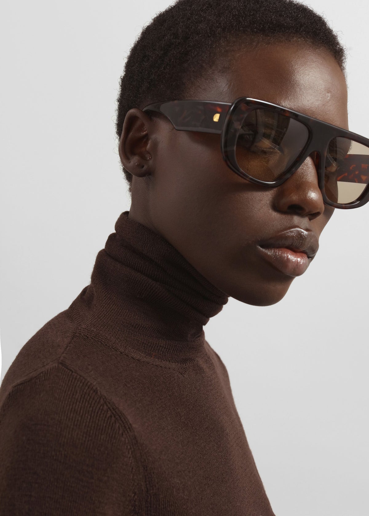 Utica Thin Turtleneck Sweater - Brown β view 2 of 5