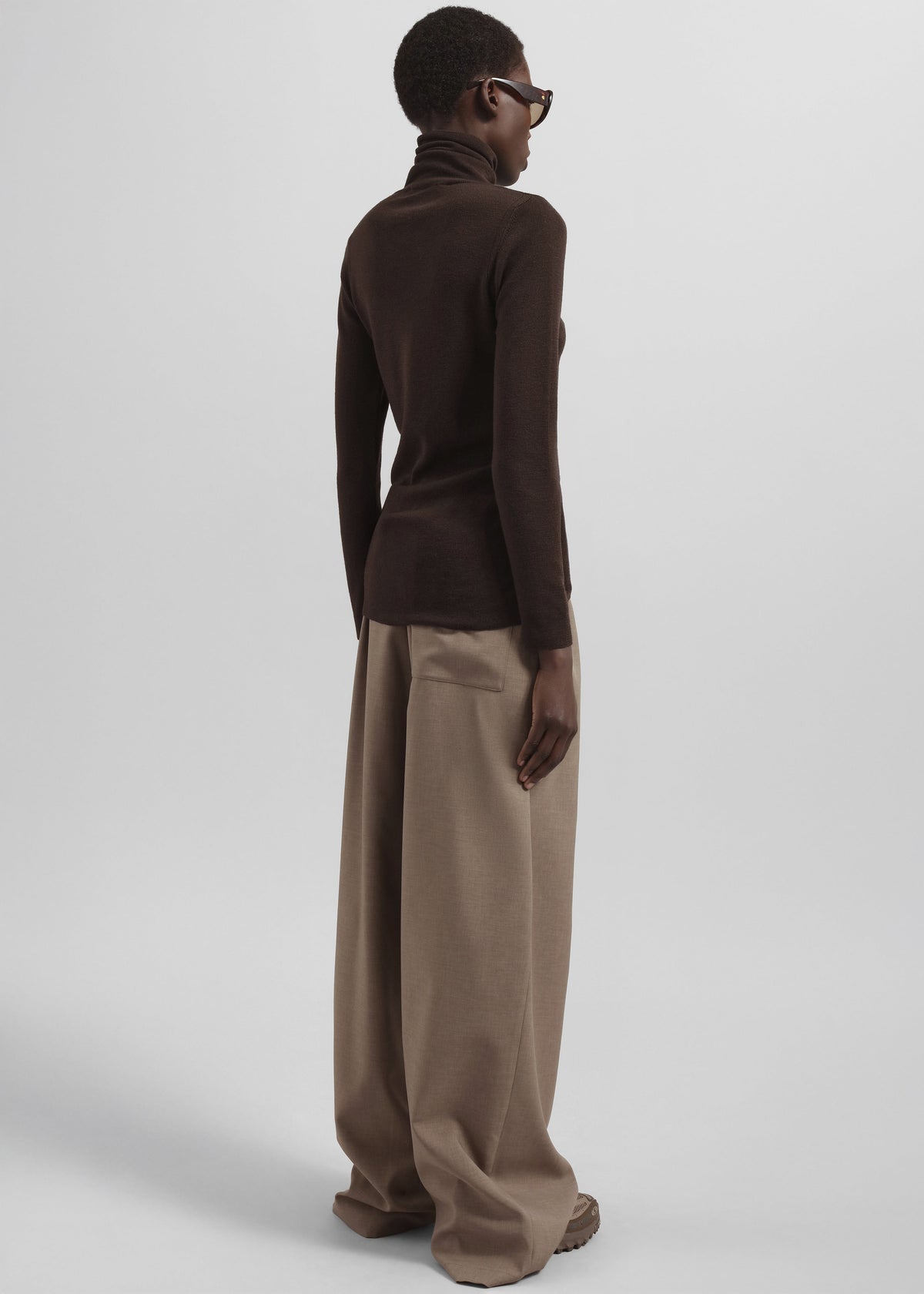 Utica Thin Turtleneck Sweater - Brown β view 4 of 5
