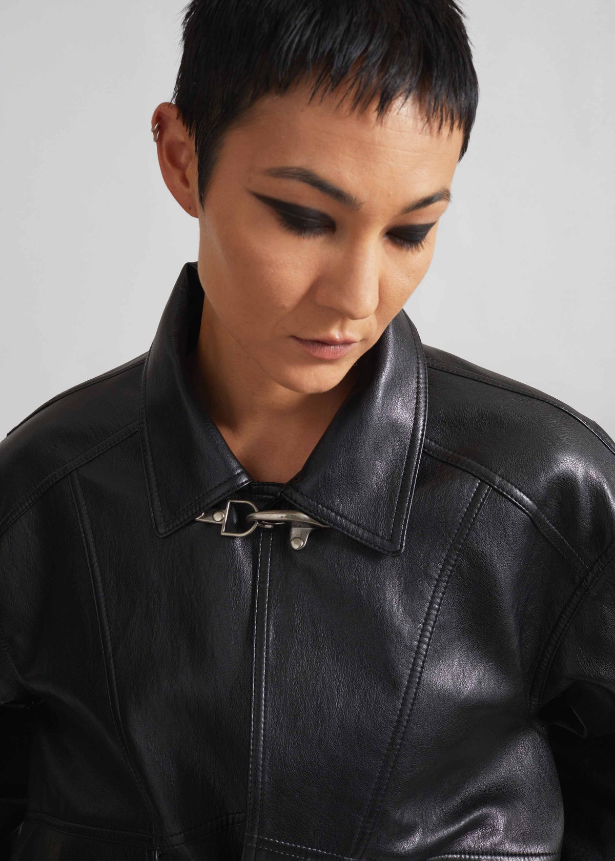 Utrecht Faux Leather Buckle Jacket - Black β view 5 of 10