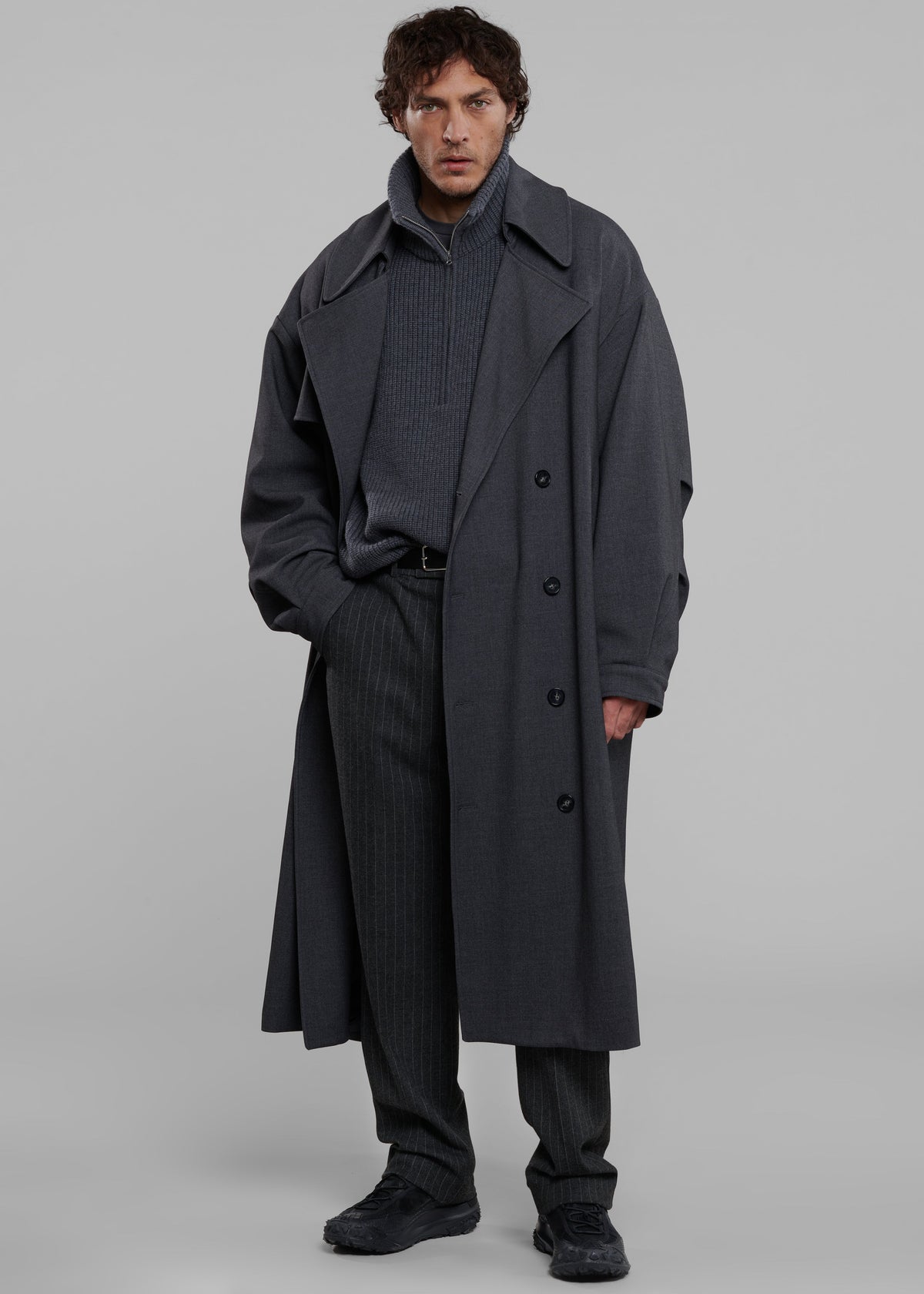Mason Wool Trousers - Dark Grey/White Pinstripe β view 7 of 14