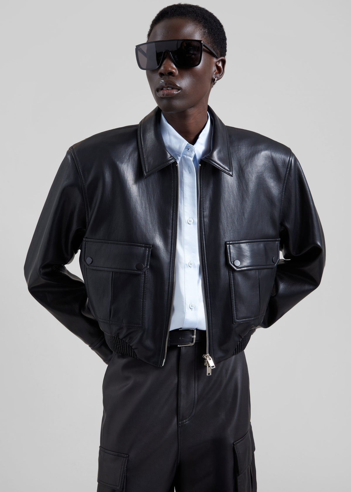 Val Faux Leather Padded Jacket - Black β view 1 of 7