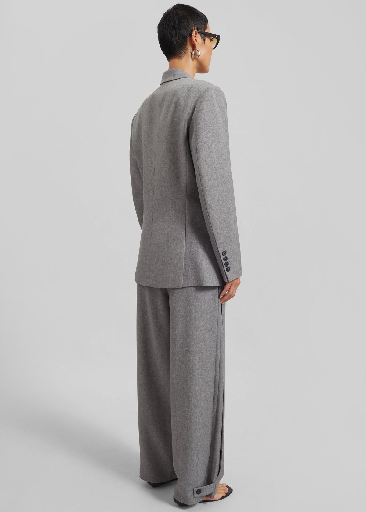 Vallsta Double-Breasted Blazer - Grey Melange β view 9 of 10