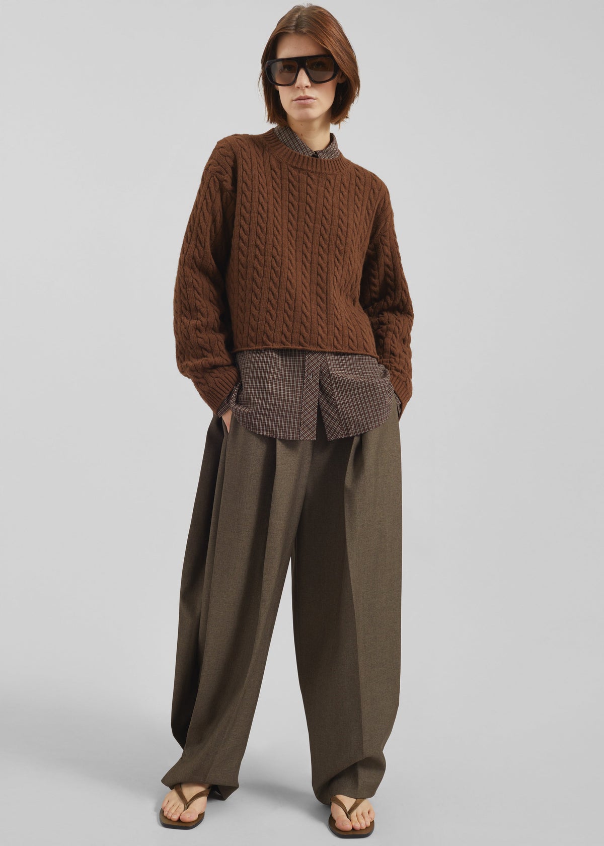 Vallsta Tailored Trousers - Brown Melange β view 5 of 10