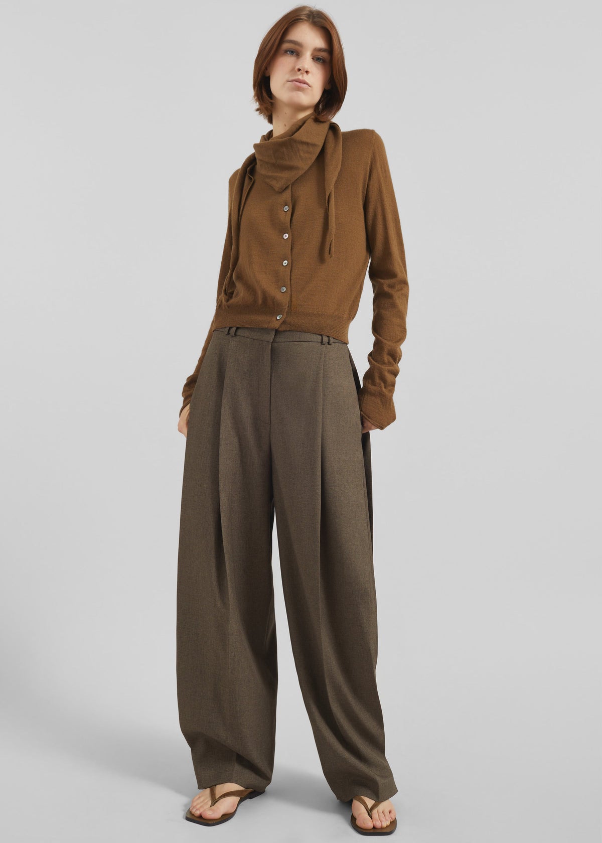 Vallsta Tailored Trousers - Brown Melange β view 8 of 10