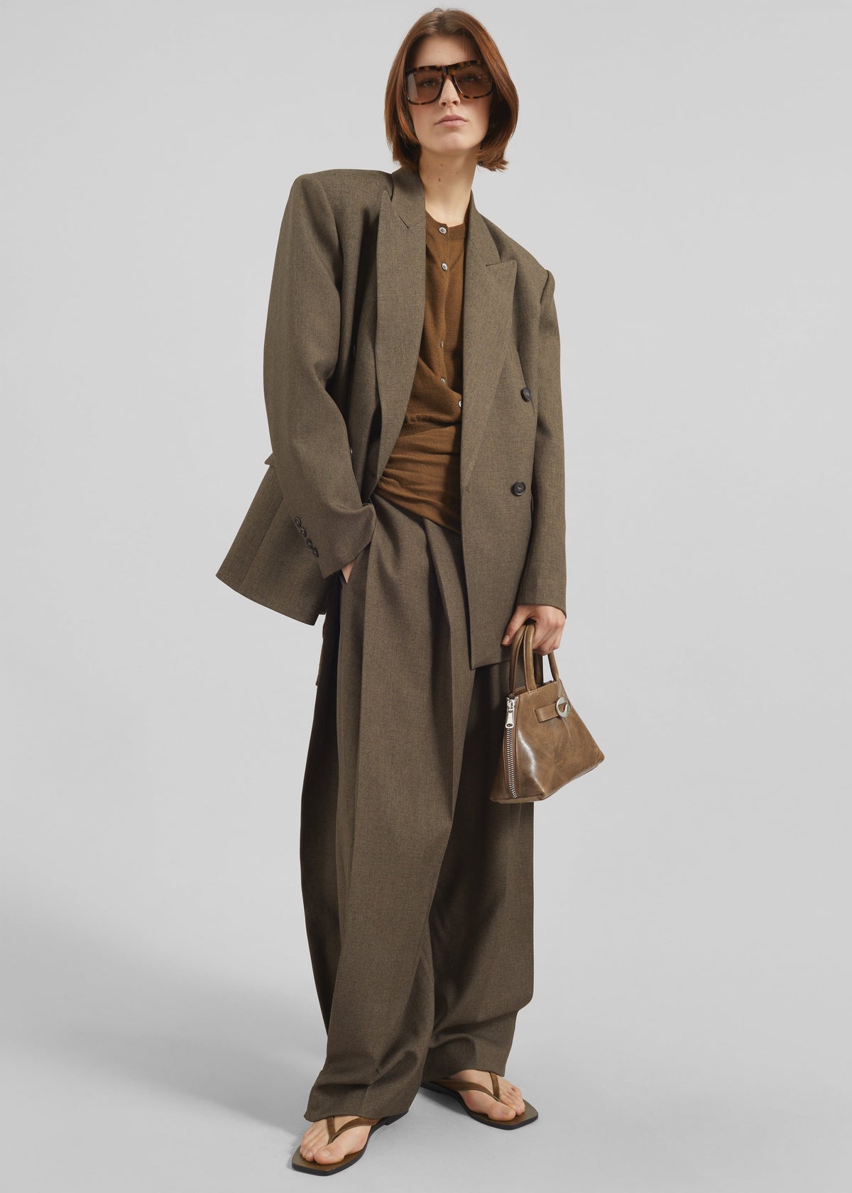 Vallsta Tailored Trousers - Brown Melange β view 2 of 10