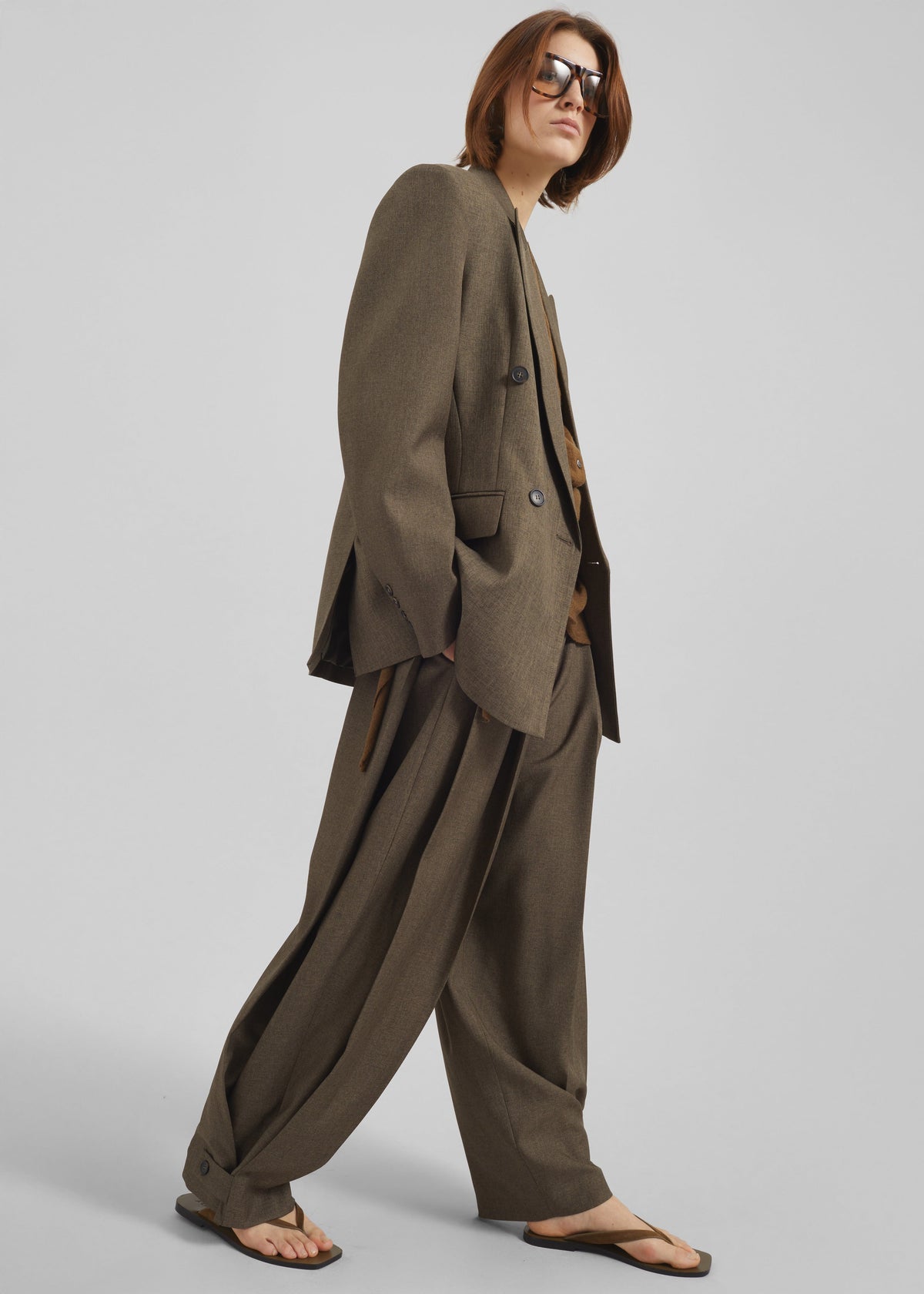 Vallsta Tailored Trousers - Brown Melange β view 6 of 10