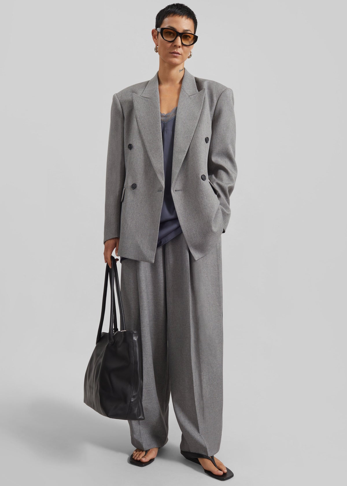 Vallsta Tailored Trousers - Grey Melange β view 7 of 10