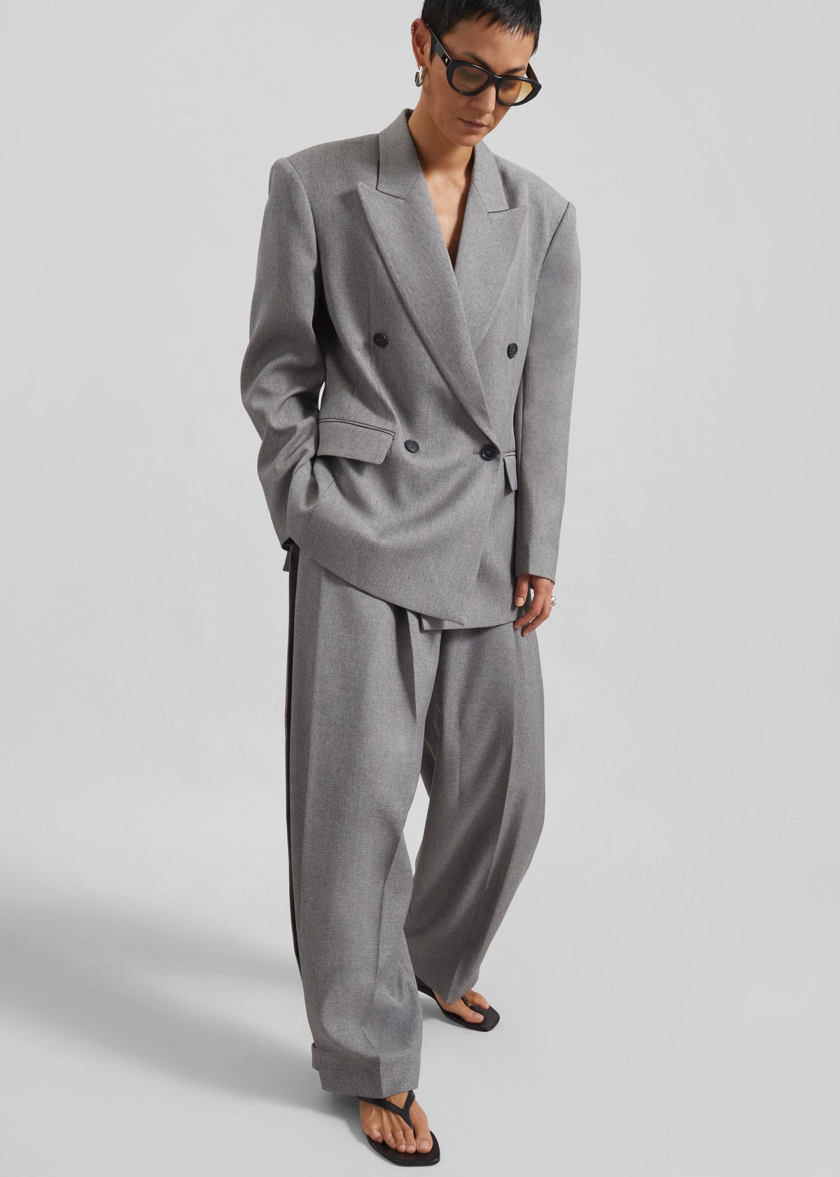 Vallsta Tailored Trousers - Grey Melange β view 8 of 10