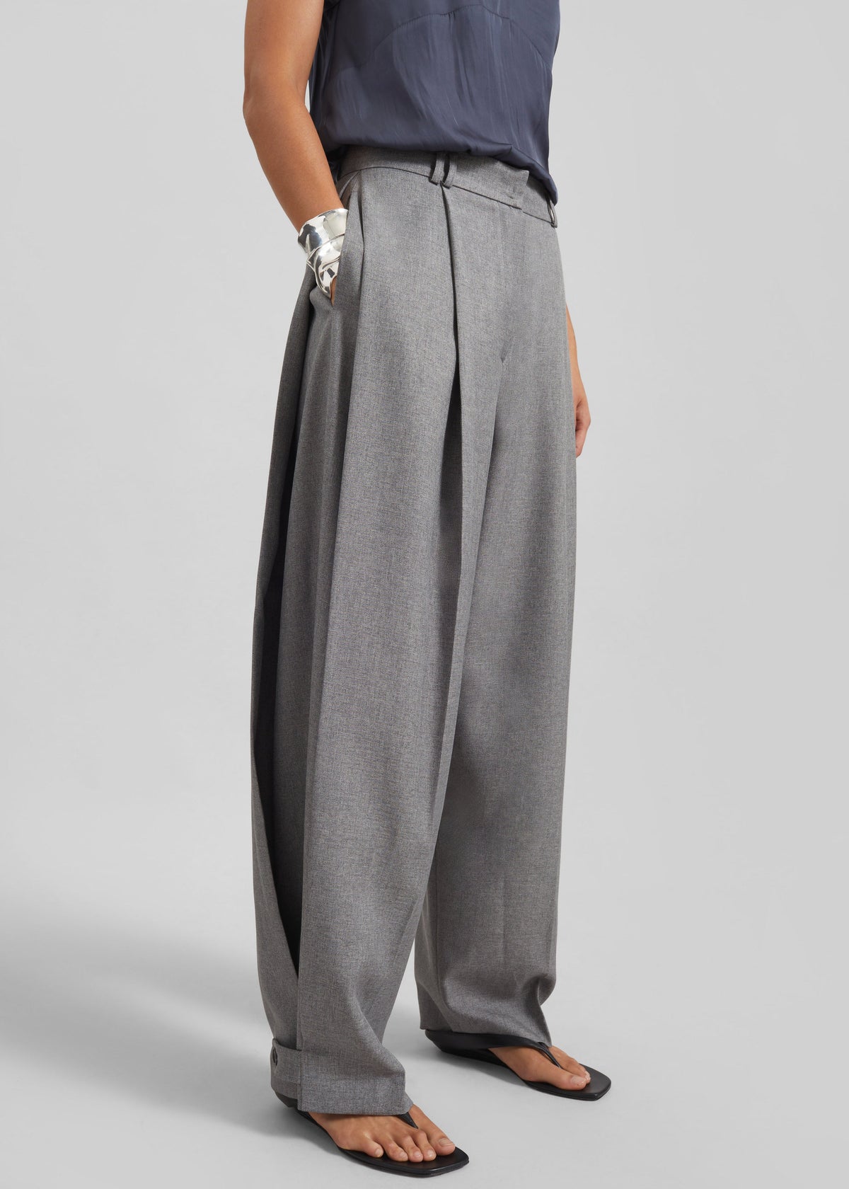 Vallsta Tailored Trousers - Grey Melange β view 2 of 10