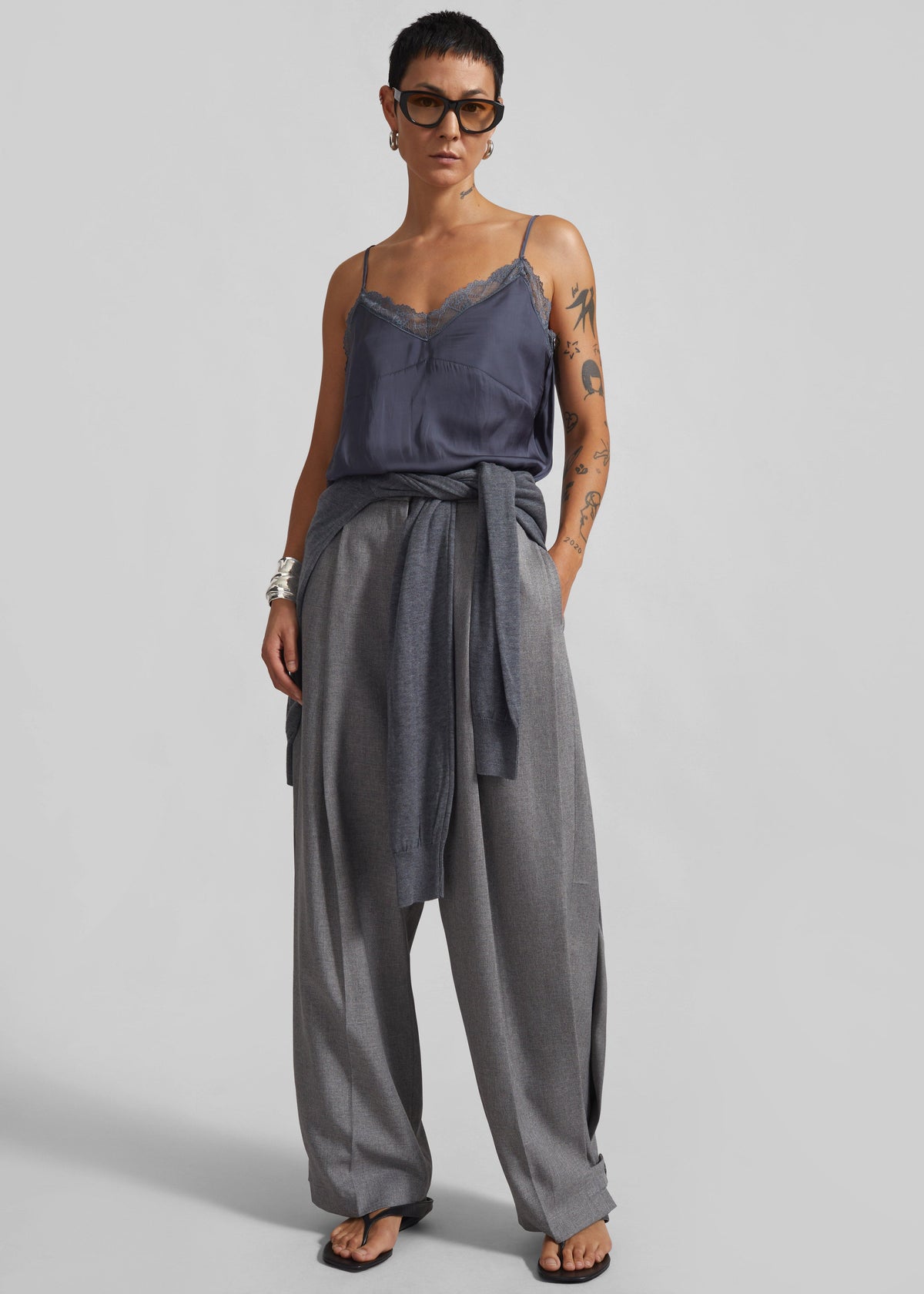 Vallsta Tailored Trousers - Grey Melange β view 1 of 10