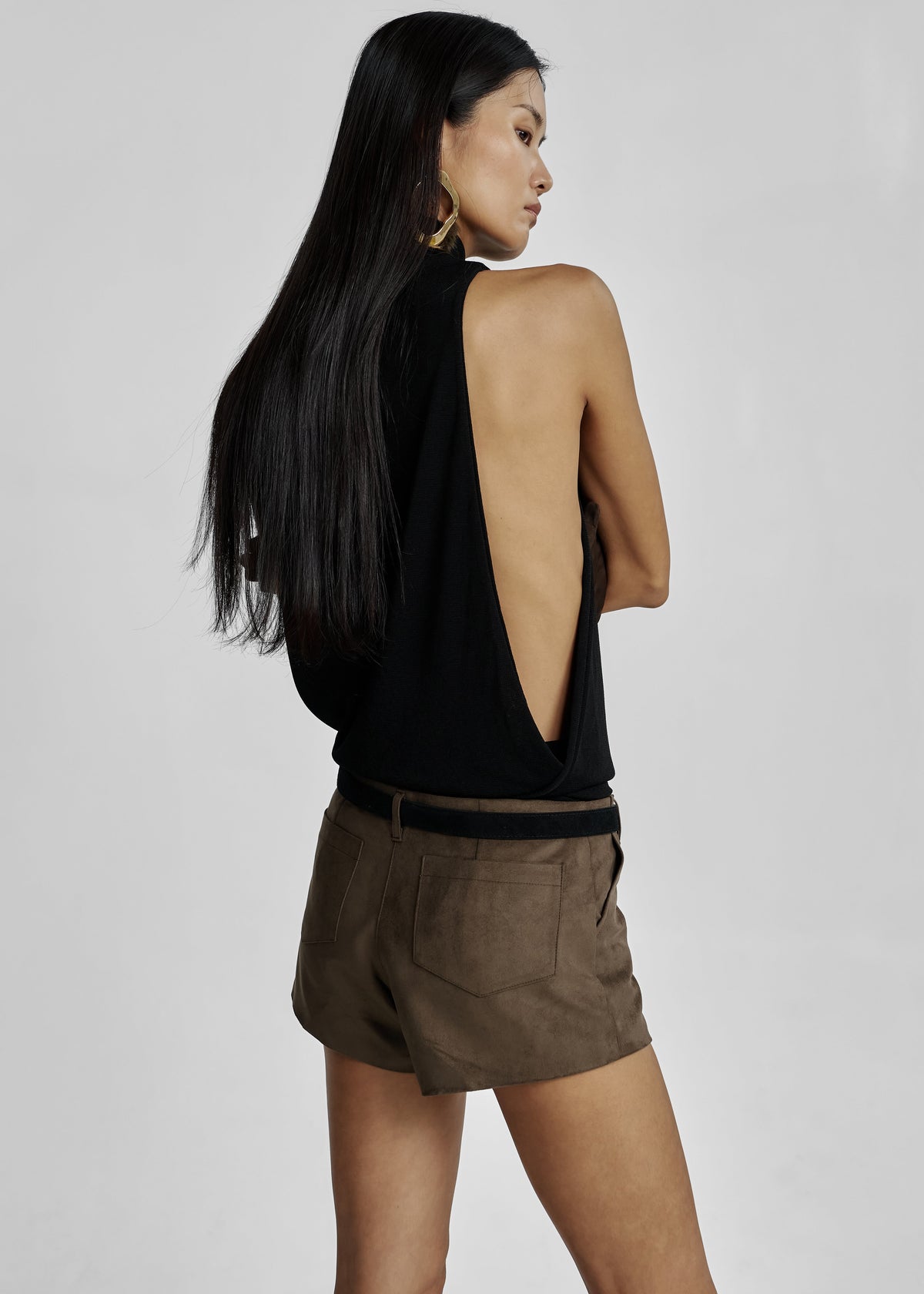 Valmere Faux Suede Hot Pants - Brown β view 7 of 10