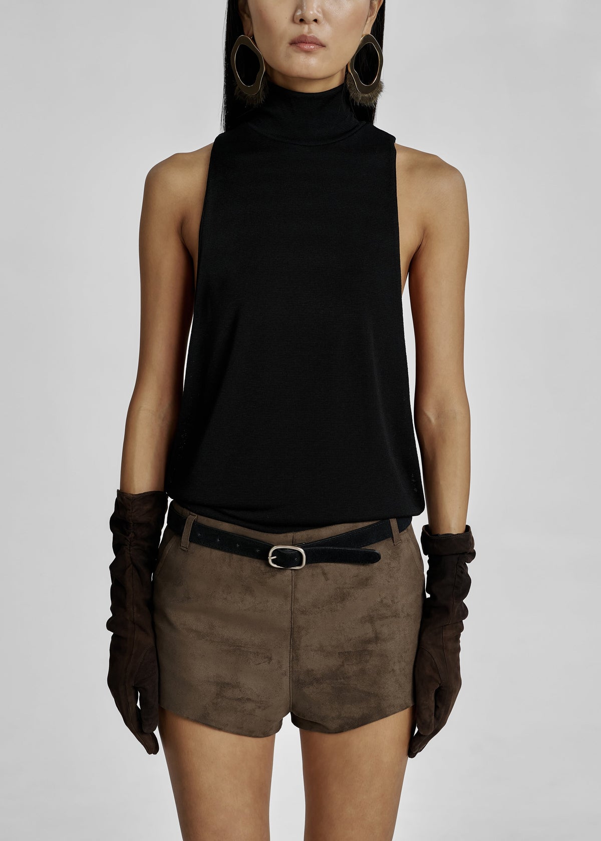 Valmere Faux Suede Hot Pants - Brown β view 3 of 10