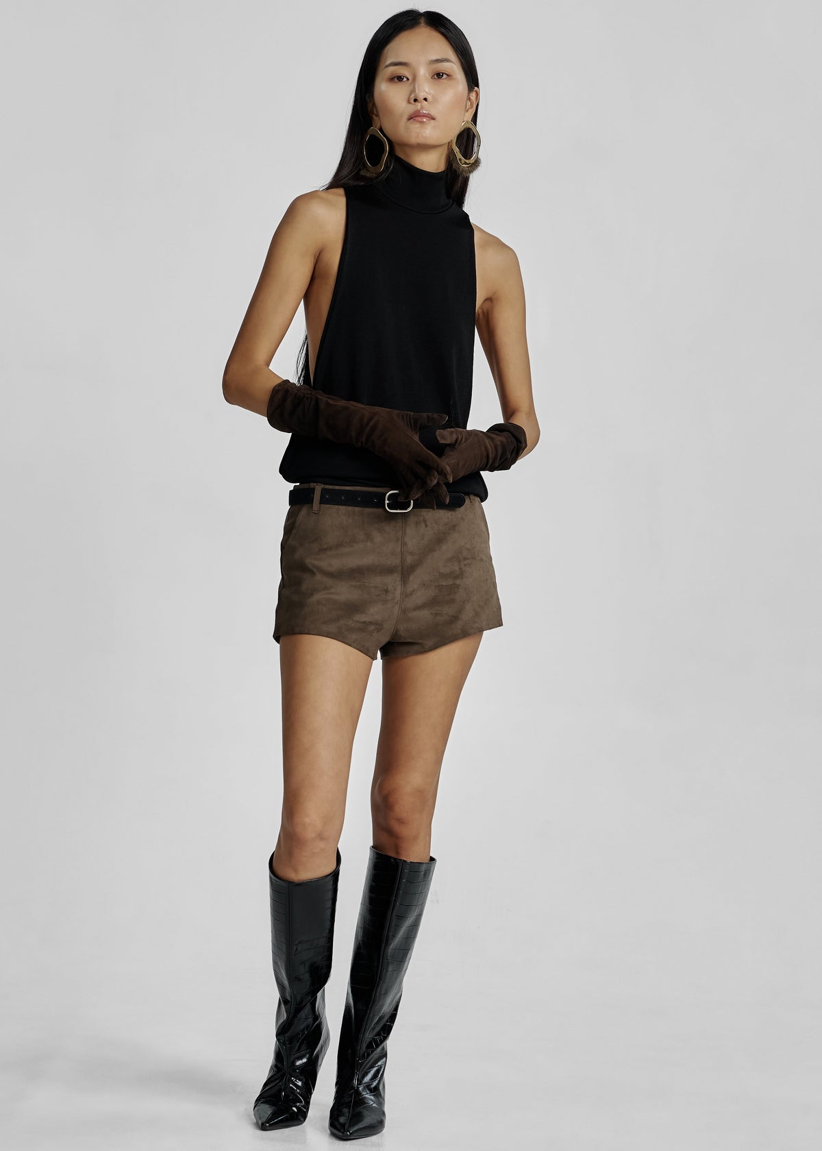 Valmere Faux Suede Hot Pants - Brown β view 10 of 10