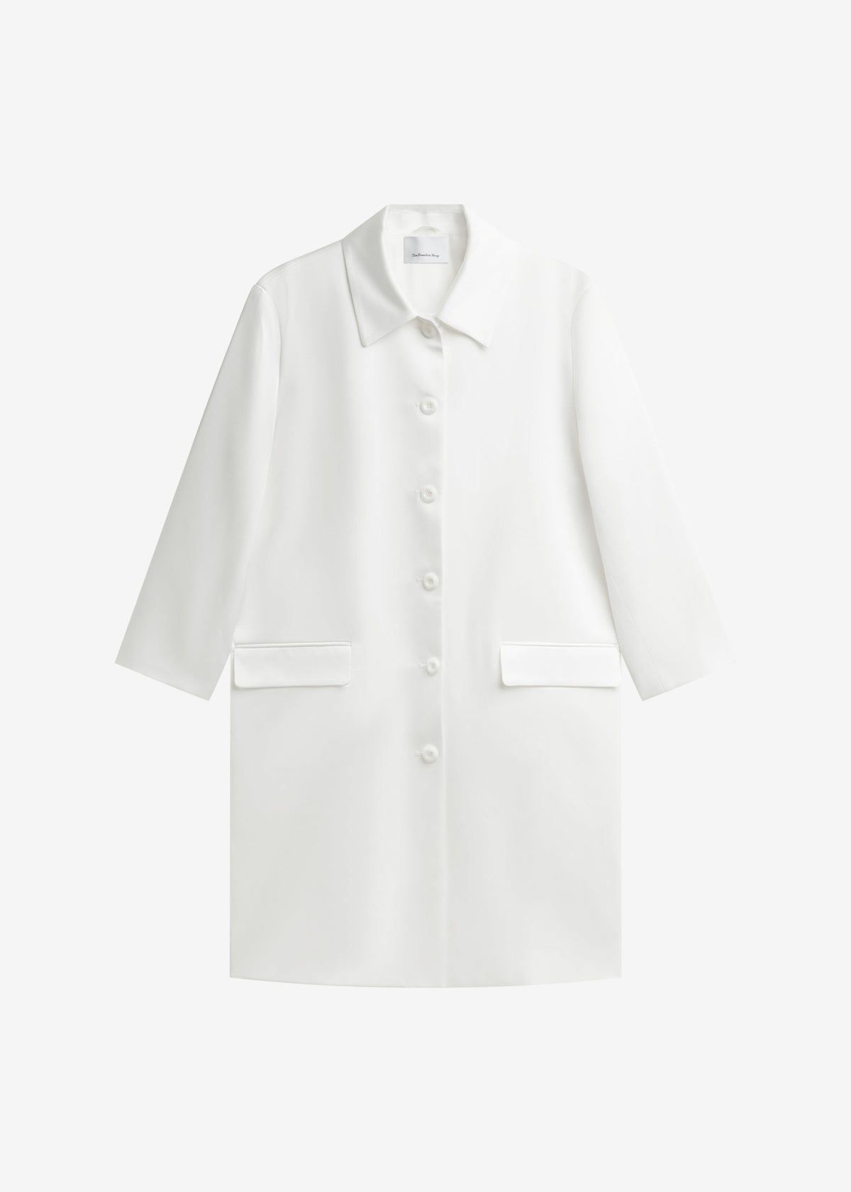 Vavin Satin Long Jacket - White β view 5 of 5