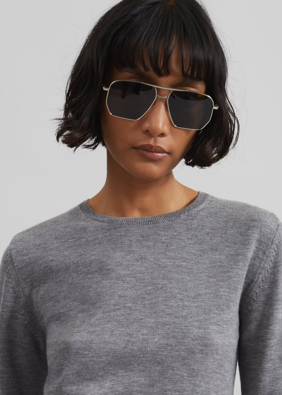Veer Zip Cropped Sweater - Grey β view 2 of 7