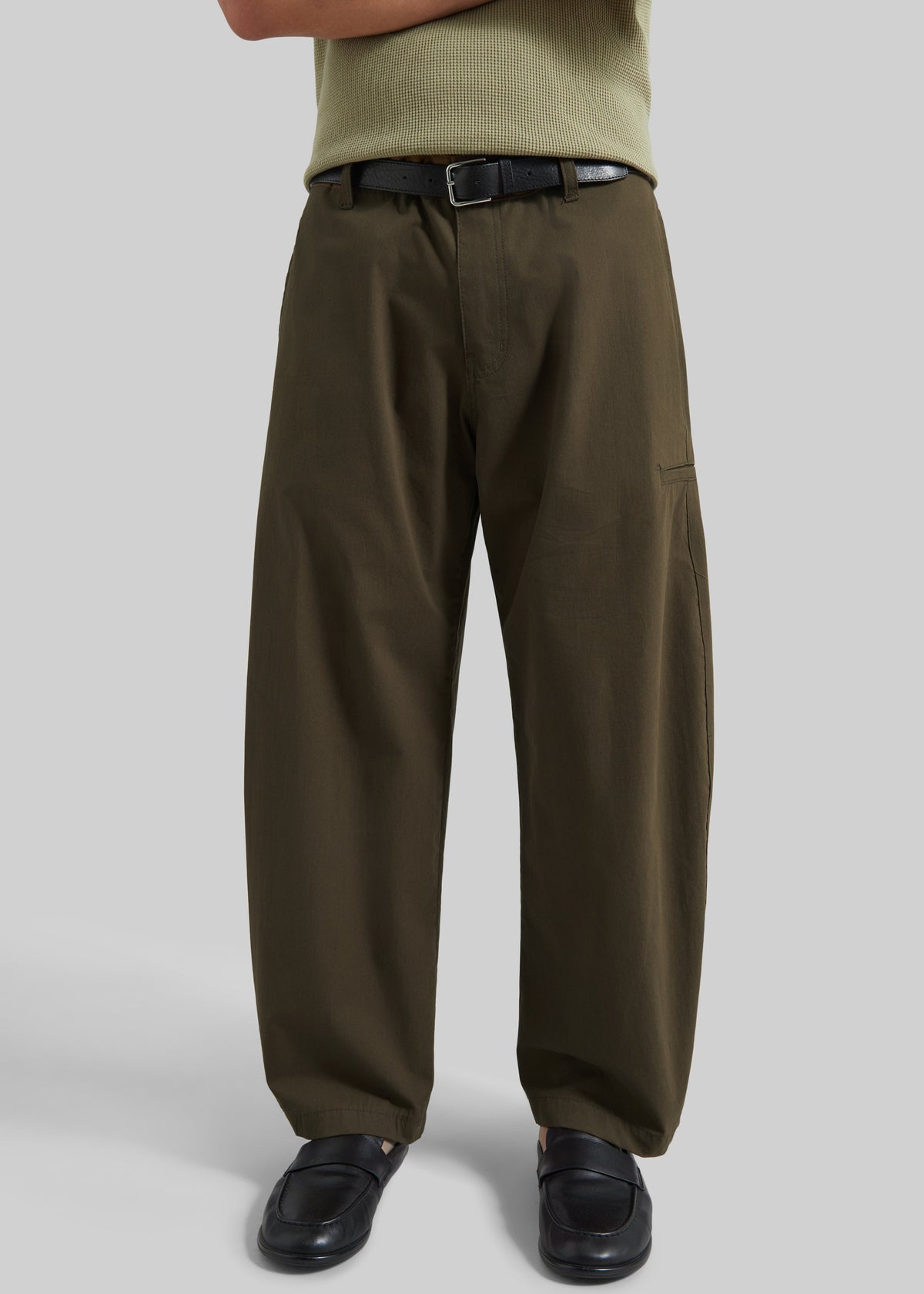 Velet Barrel Leg Pants - Olive Brown β view 4 of 6