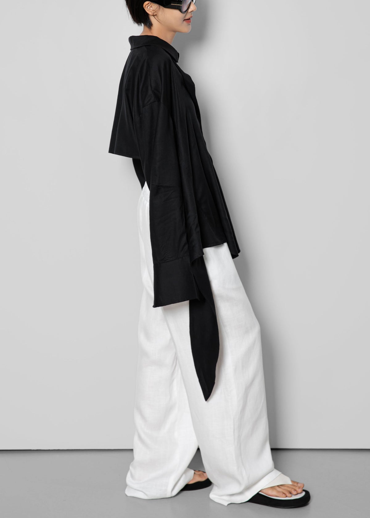 Velia Cut-Out Back Shirt - Black β view 4 of 6