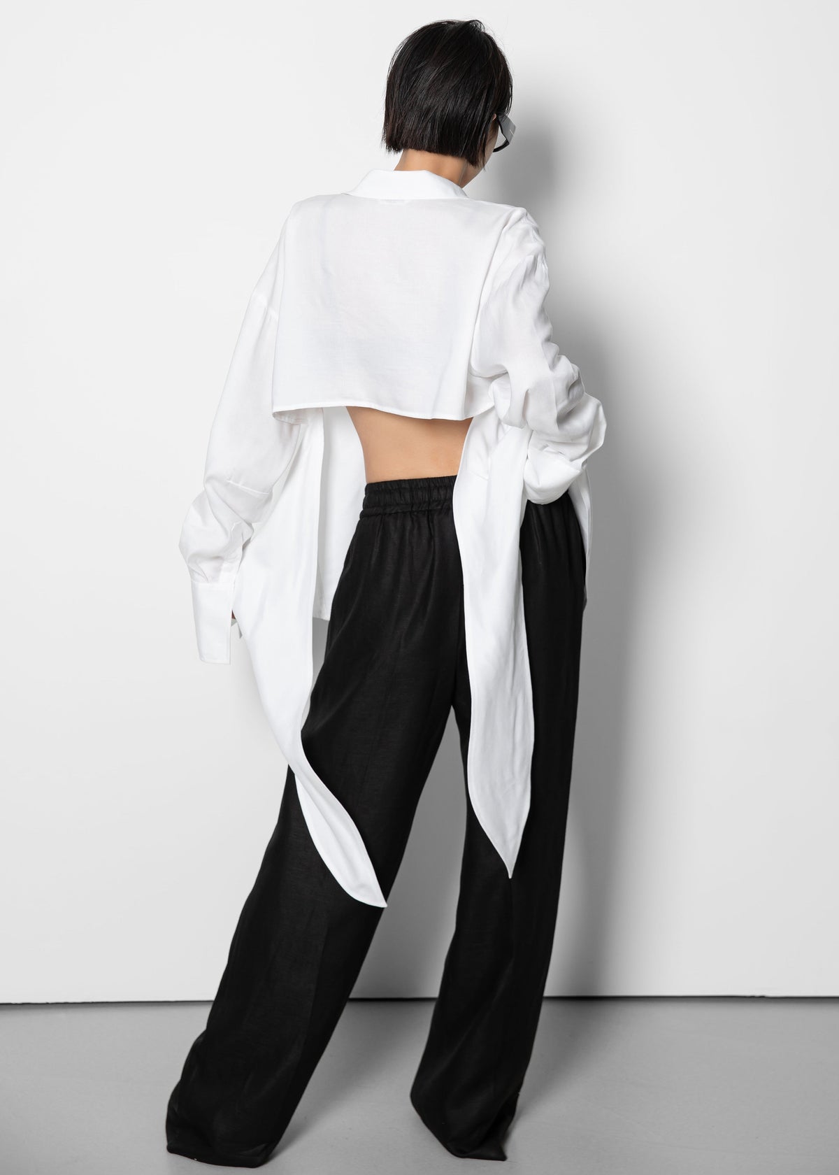Velia Cut-Out Back Shirt - White β view 5 of 6