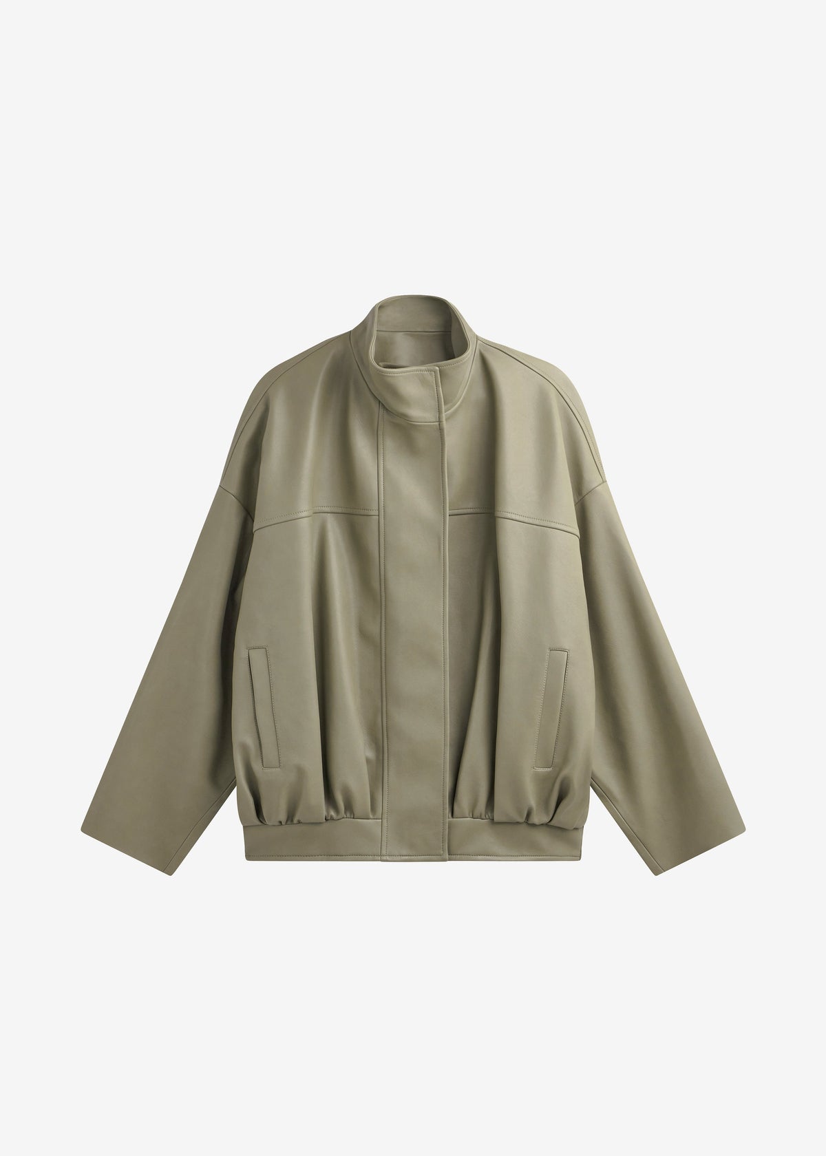 Veren Faux Leather Bomber Jacket - Sage β view 11 of 11