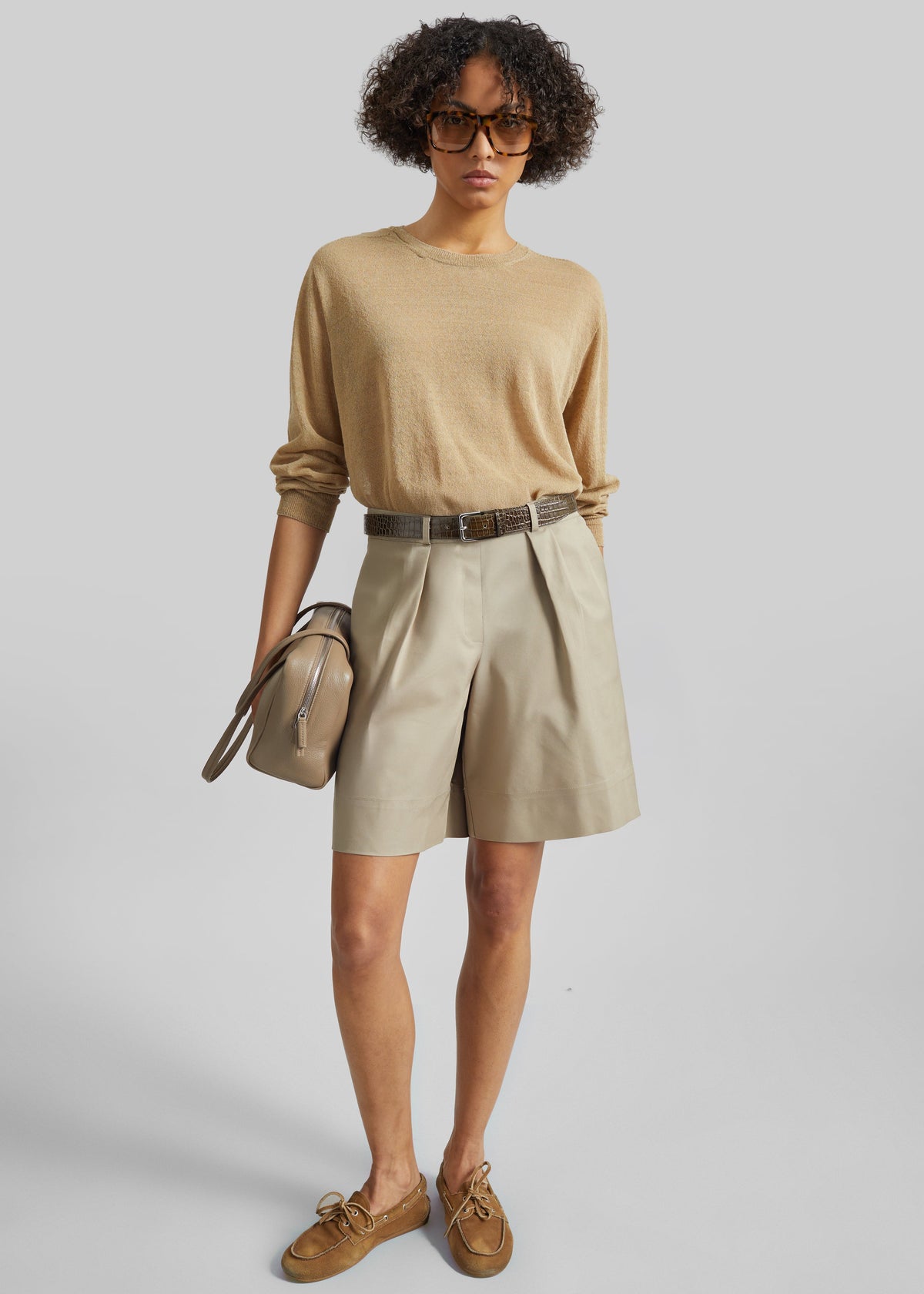 Veyra Adjustable Cuff Shorts - Beige β view 5 of 10