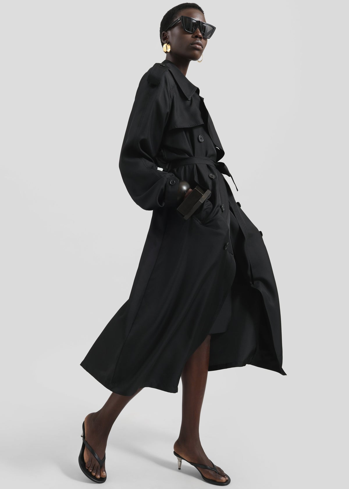 Veyron Silk Trench - Black β view 4 of 7