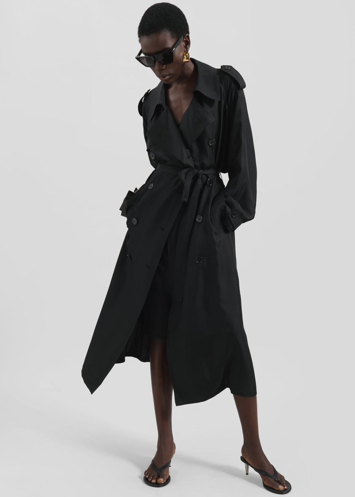 Veyron Silk Trench - Black β view 1 of 7