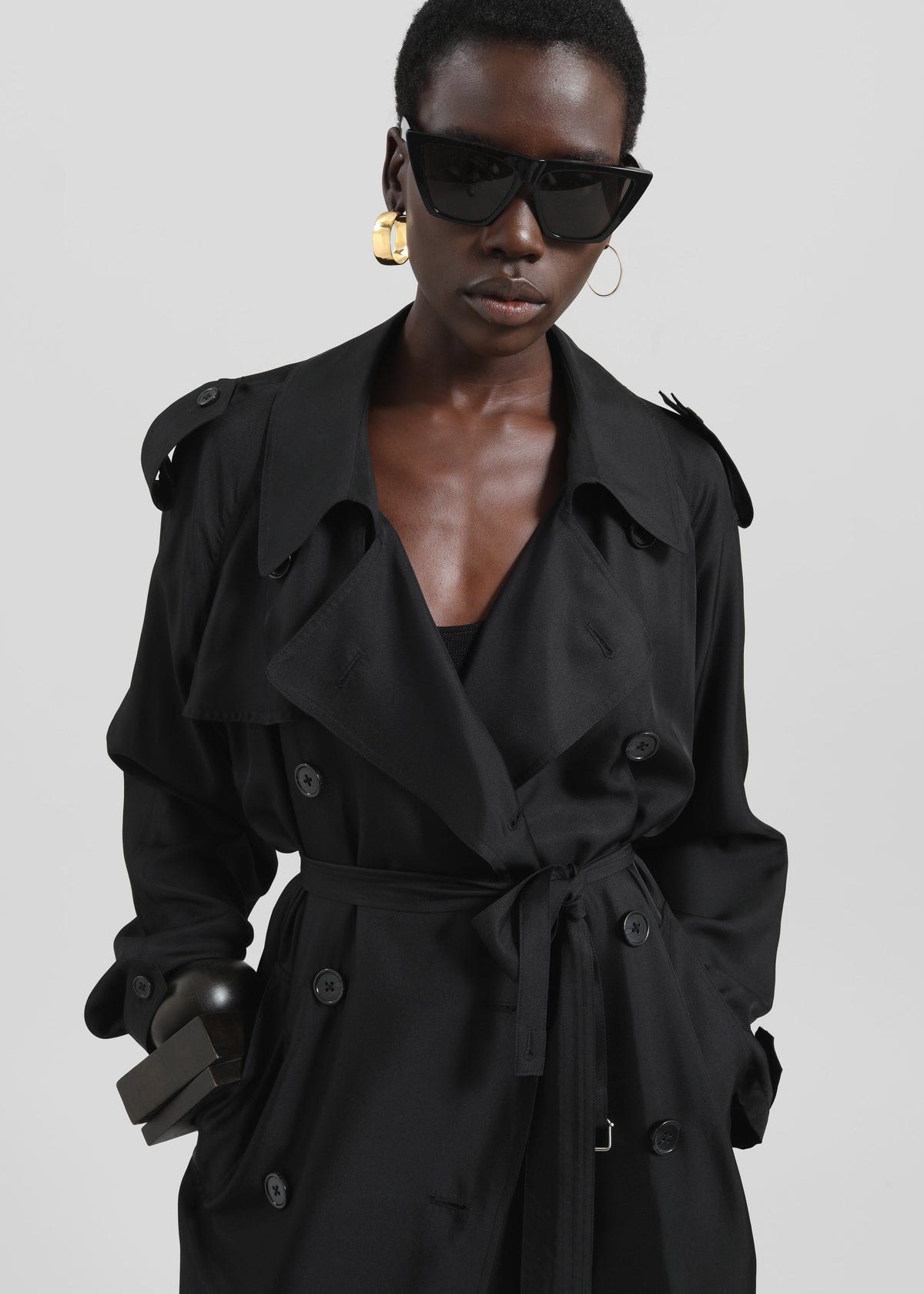 Veyron Silk Trench - Black β view 2 of 7