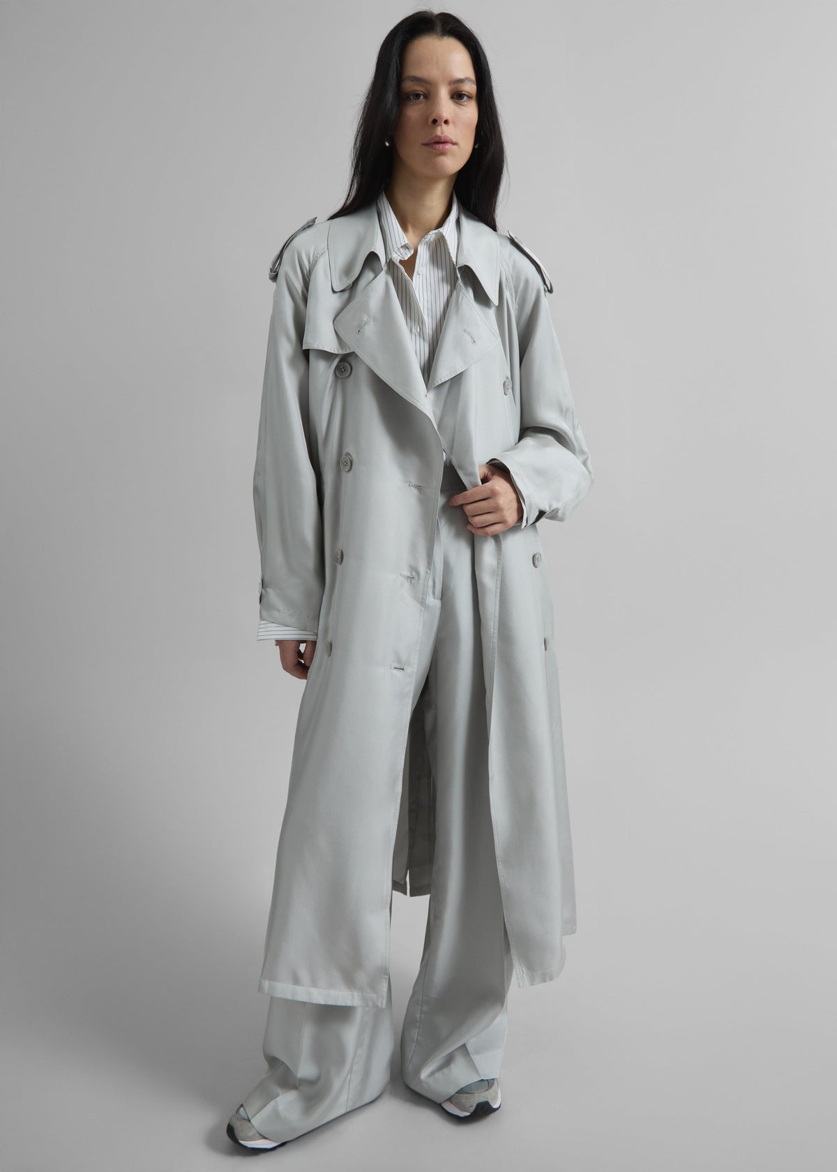 Veyron Silk Trench - Grey β view 1 of 8