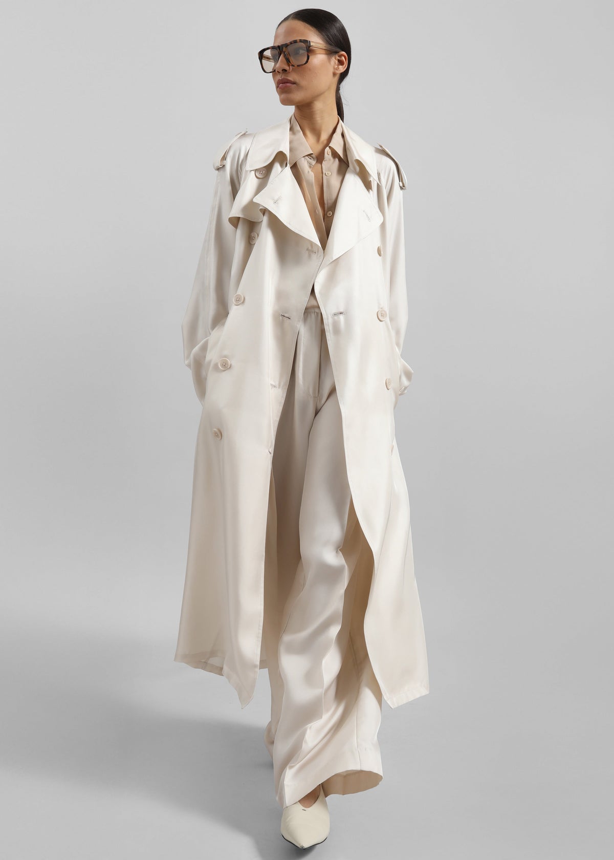 Veyron Silk Trench - Ivory β view 5 of 8