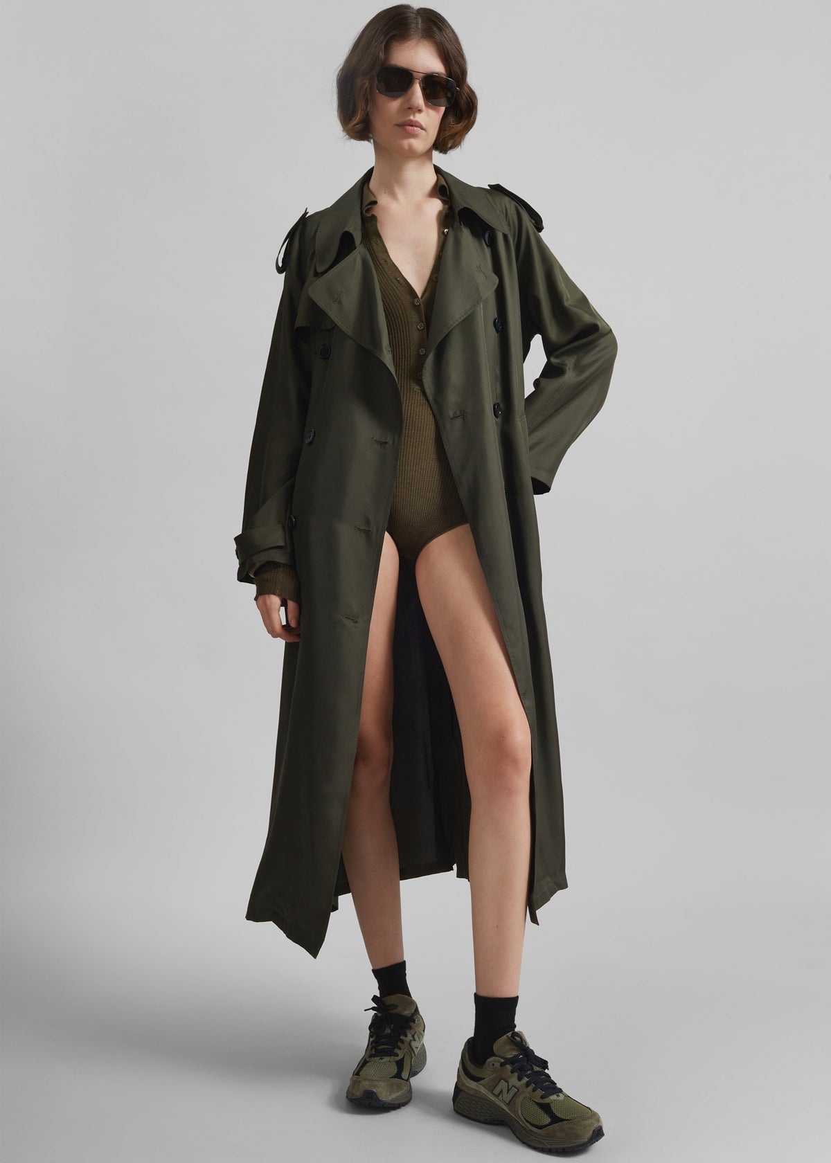 Veyron Silk Trench - Khaki β view 6 of 8