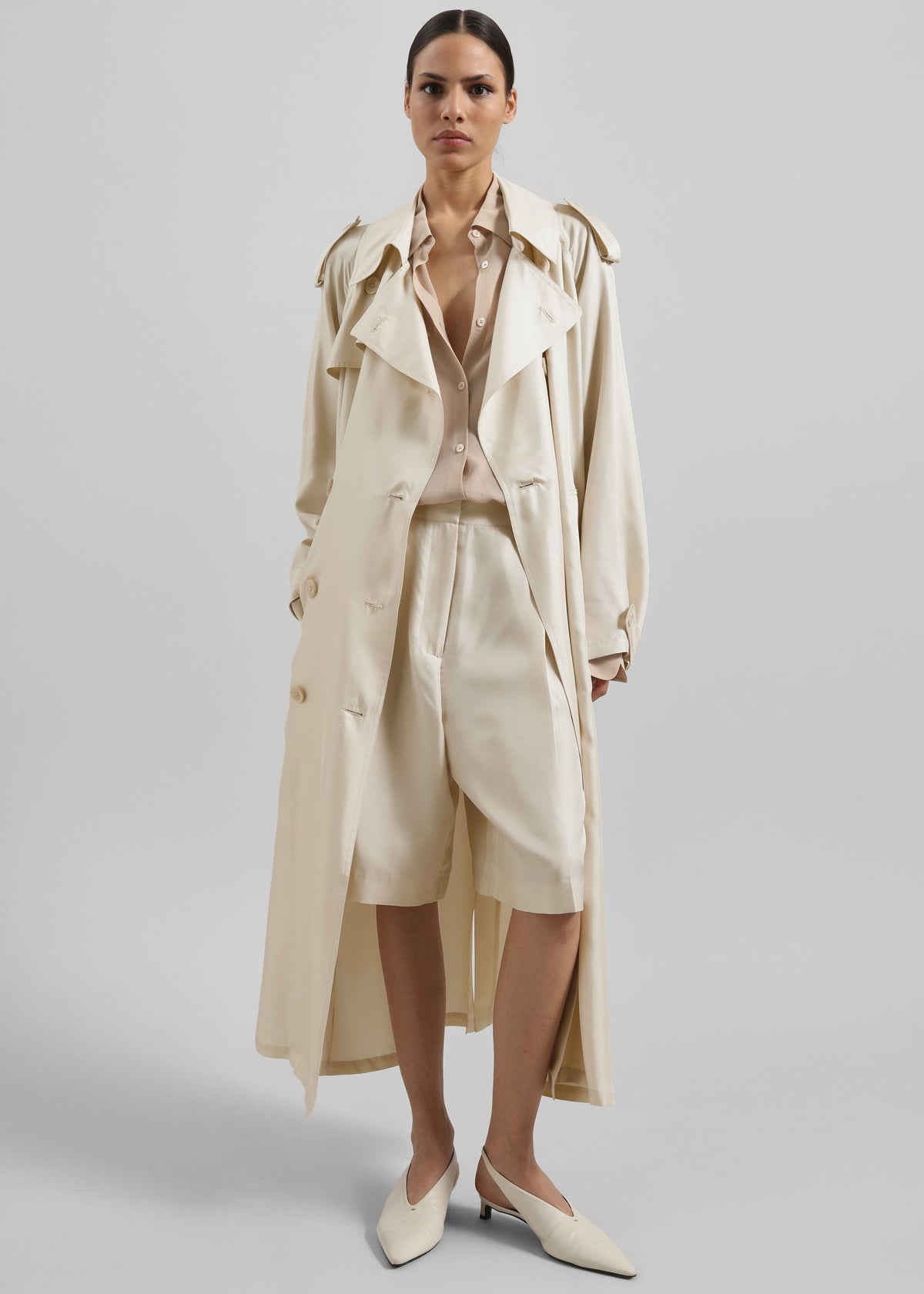 Veyron Silk Trench - Light Beige β view 5 of 8