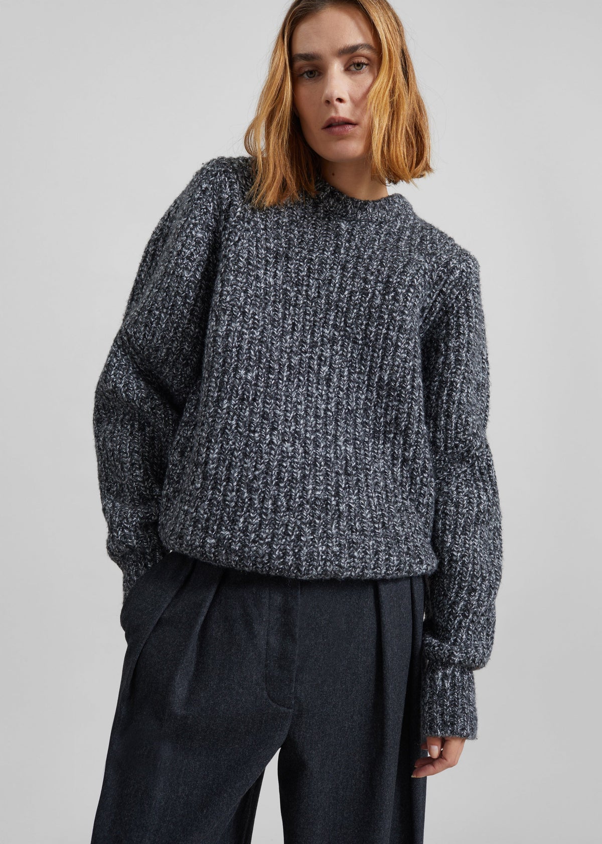 Vezia Chunky Knit Sweater - Dark Grey Melange β view 5 of 8