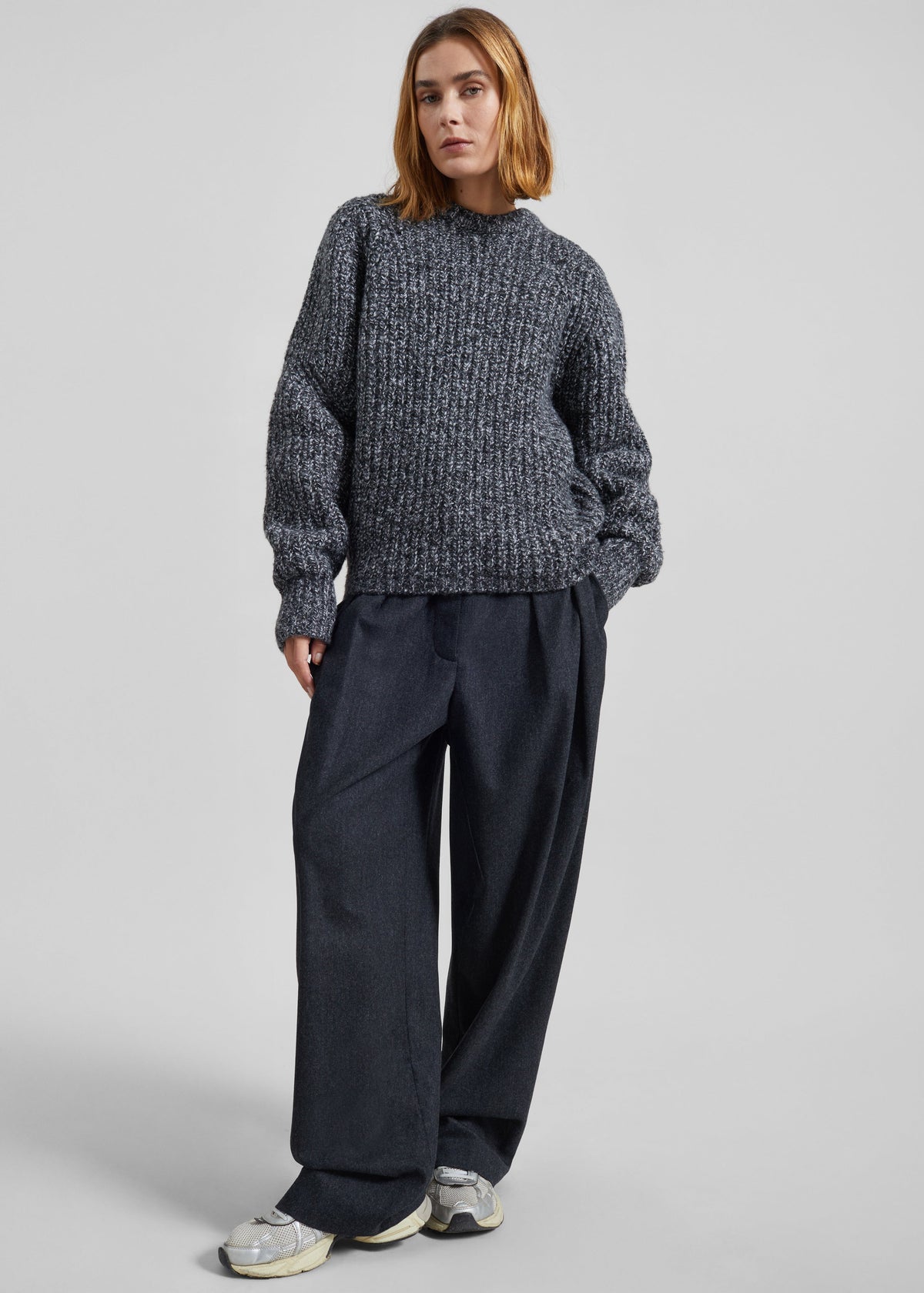 Vezia Chunky Knit Sweater - Dark Grey Melange β view 6 of 8
