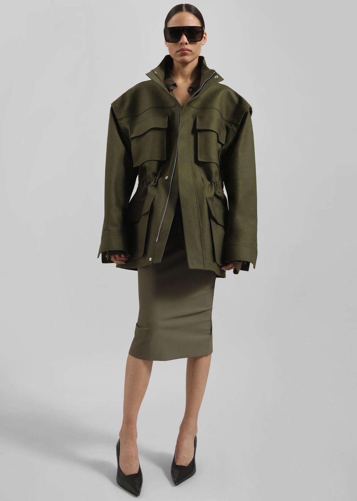 Viera Midi Skirt - Khaki β view 2 of 9