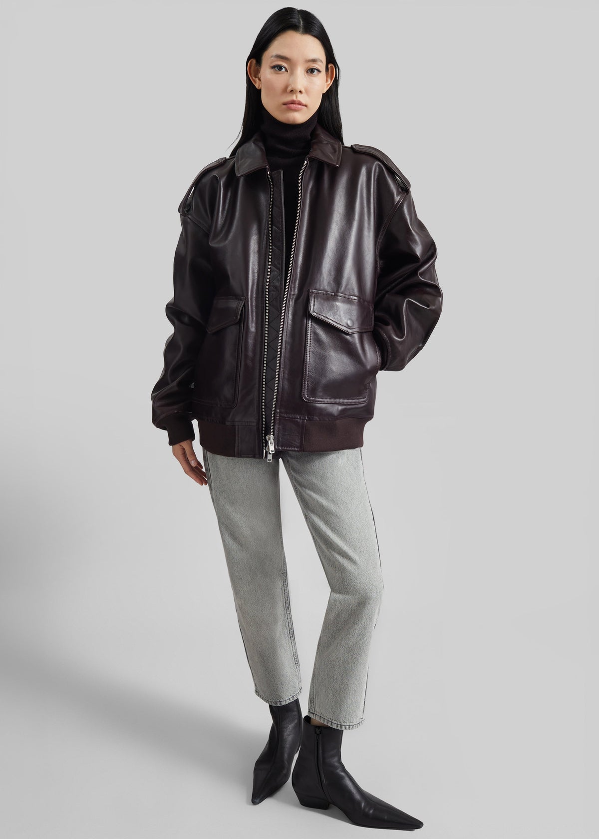 Viper Leather Jacket - Dark Plum β view 3 of 15