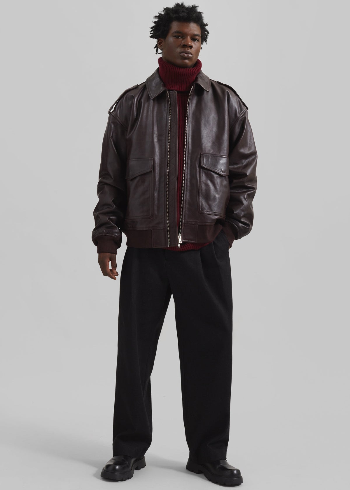 Viper Leather Jacket - Dark Plum β view 11 of 15