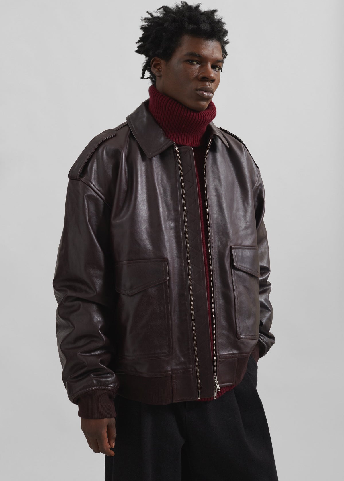 Viper Leather Jacket - Dark Plum β view 8 of 15