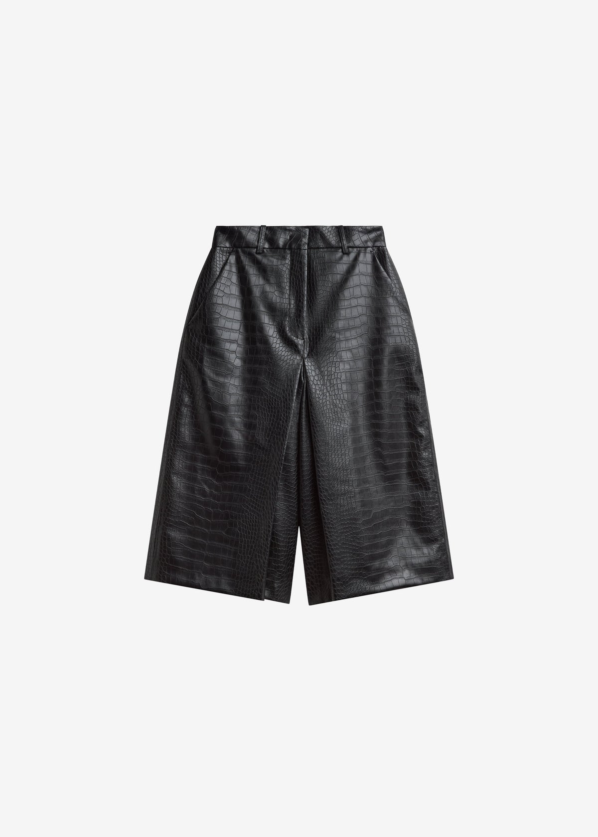 Vivonne Croc Faux Leather Culottes - Black β view 10 of 10