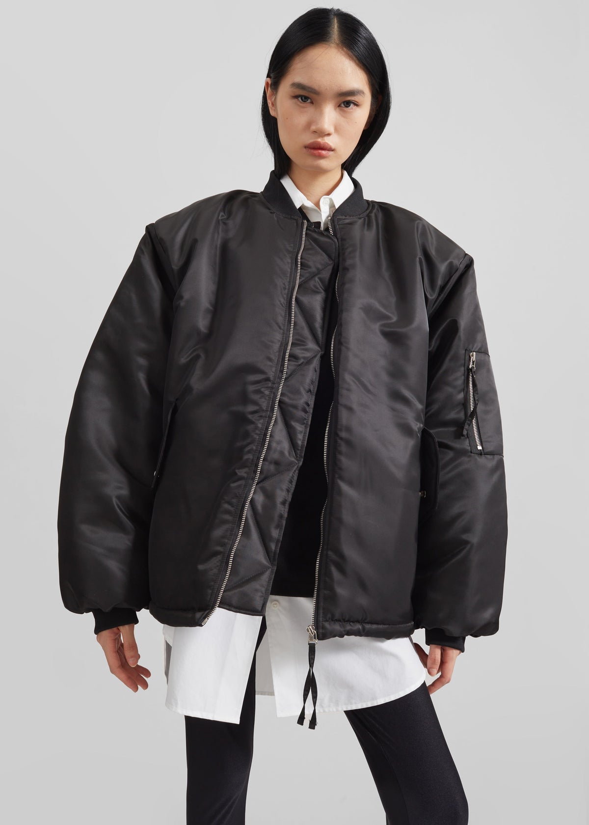 Volme Padded Bomber Jacket - Black β view 4 of 7